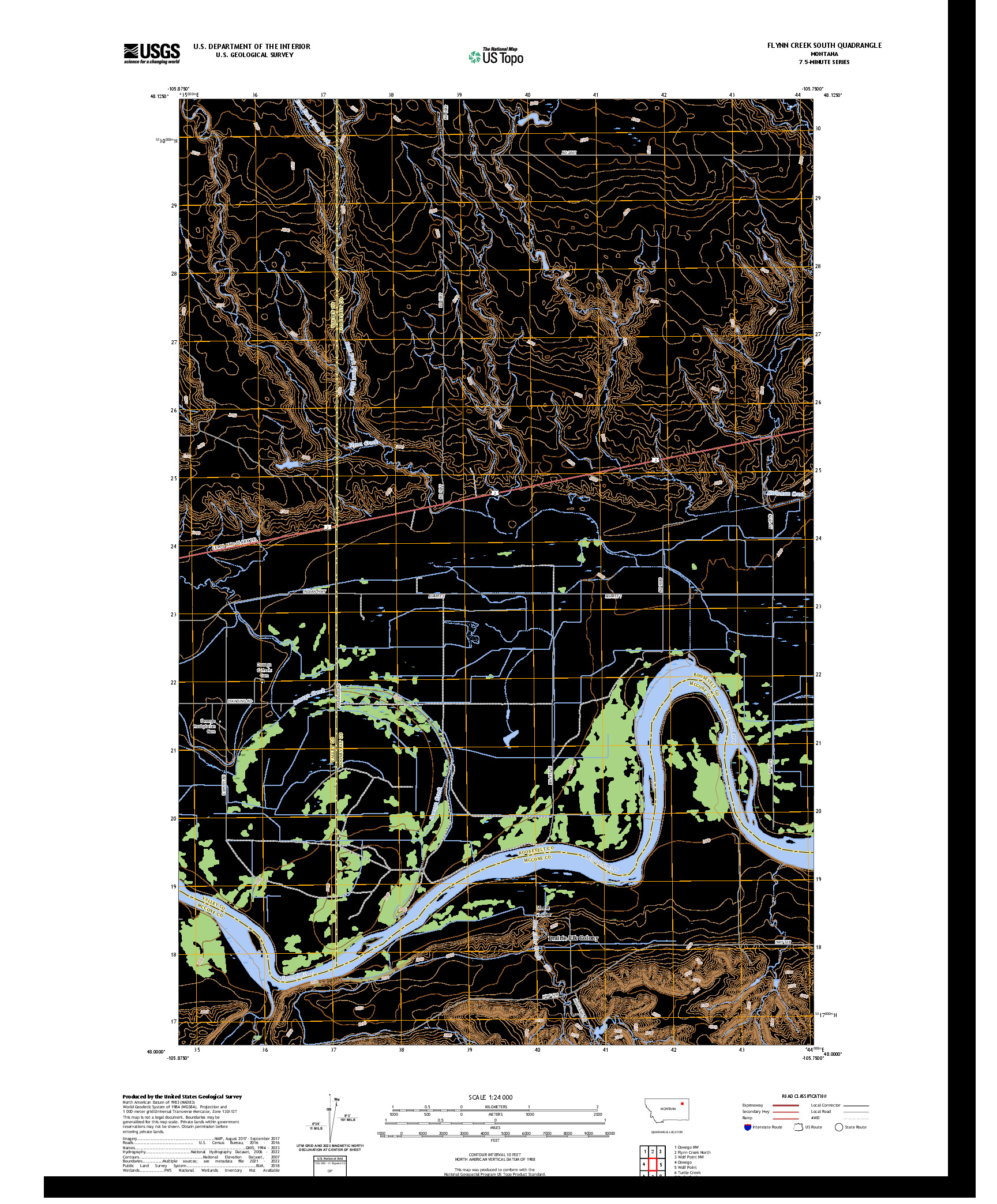 US TOPO 7.5-MINUTE MAP FOR FLYNN CREEK SOUTH, MT