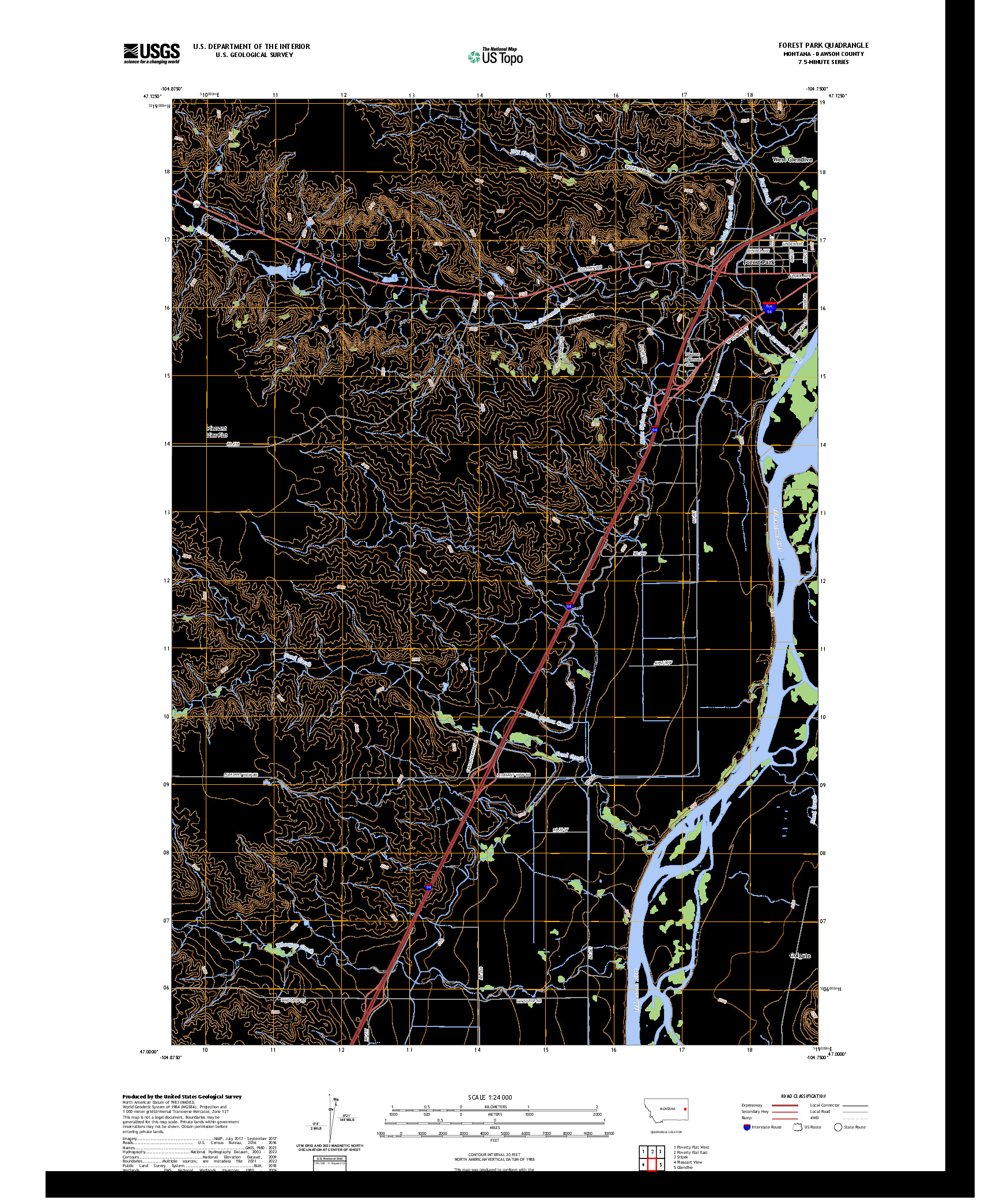 US TOPO 7.5-MINUTE MAP FOR FOREST PARK, MT