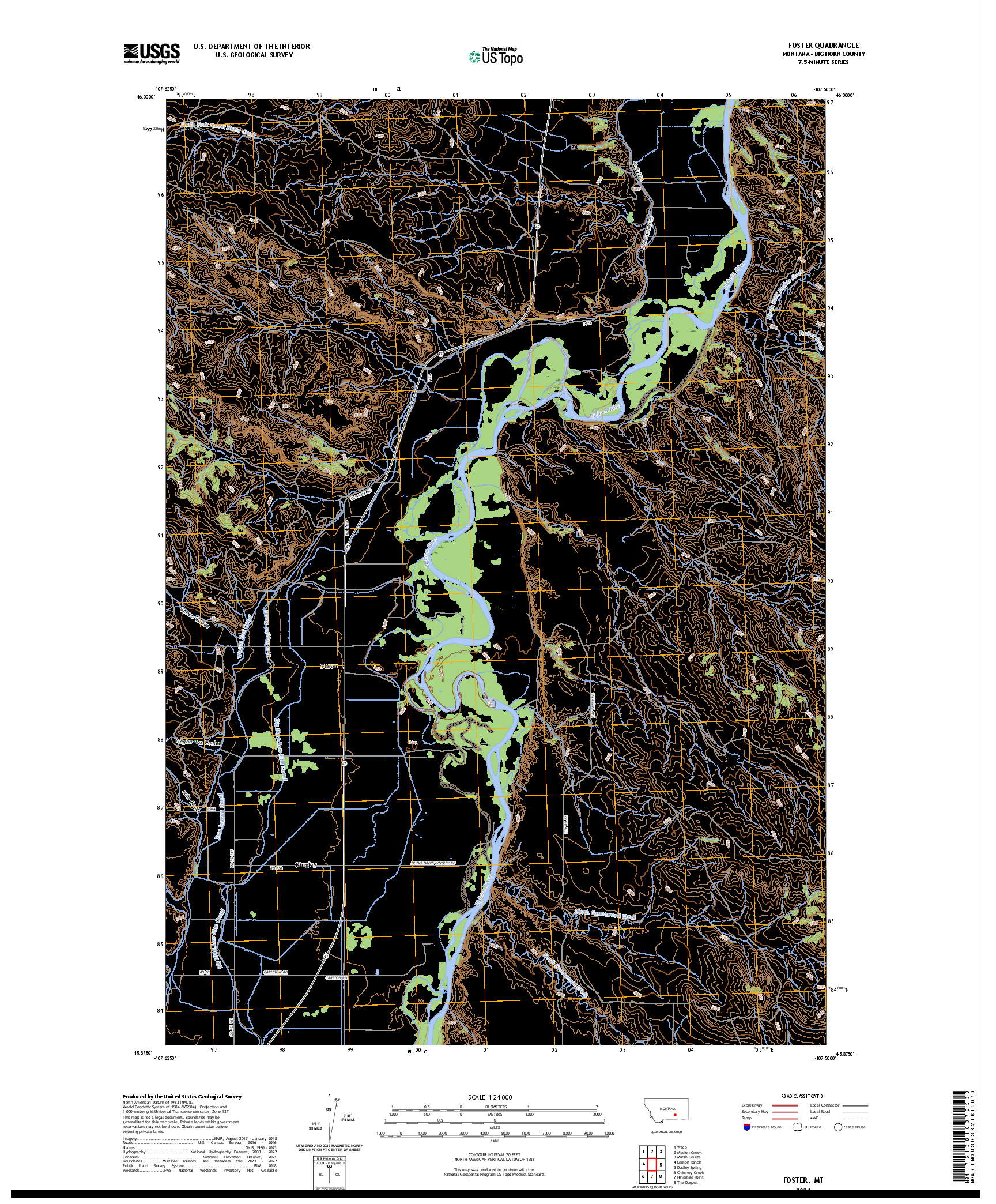 US TOPO 7.5-MINUTE MAP FOR FOSTER, MT