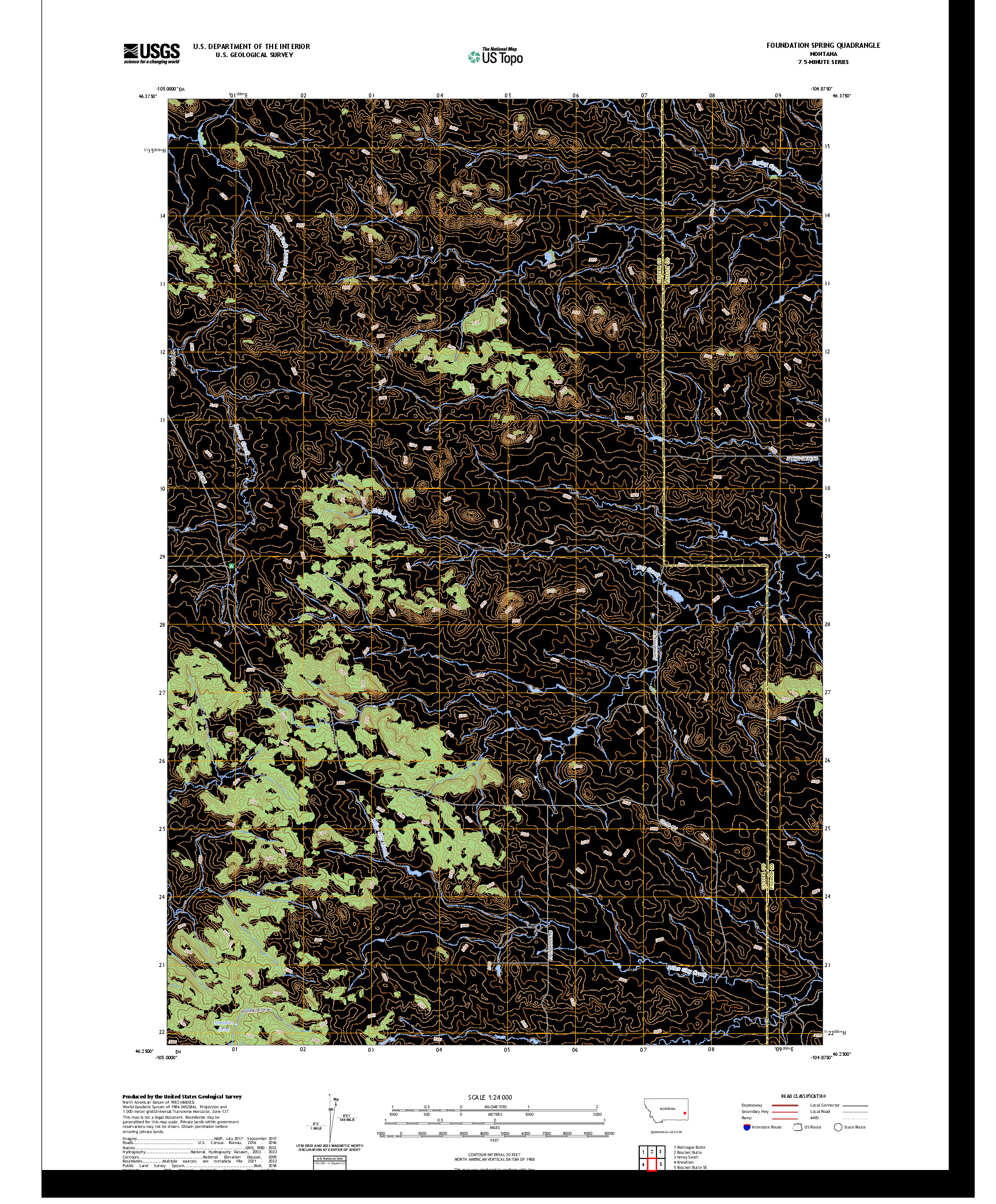 US TOPO 7.5-MINUTE MAP FOR FOUNDATION SPRING, MT