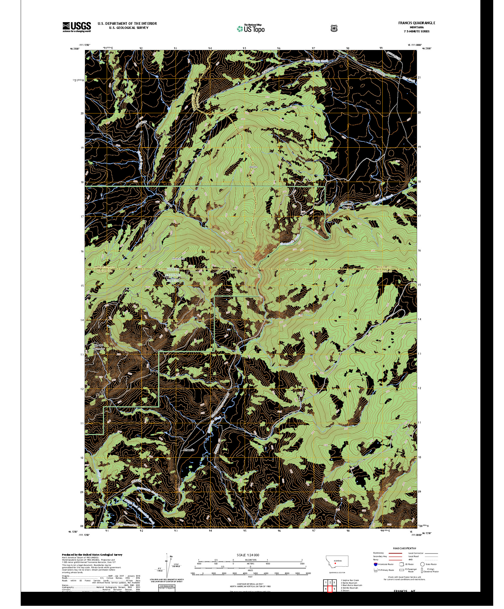US TOPO 7.5-MINUTE MAP FOR FRANCIS, MT