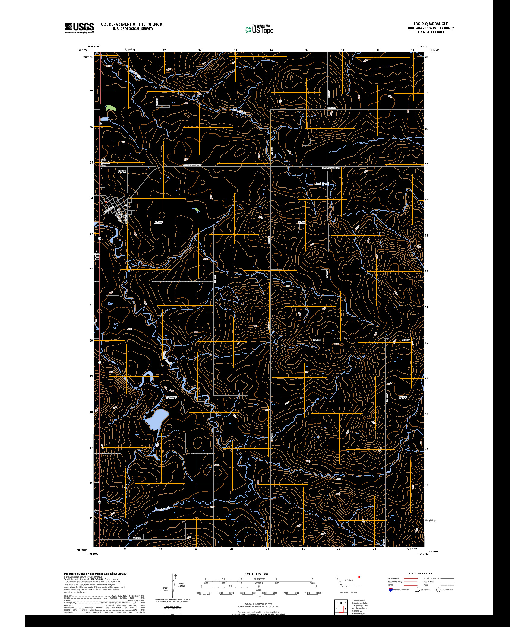 US TOPO 7.5-MINUTE MAP FOR FROID, MT