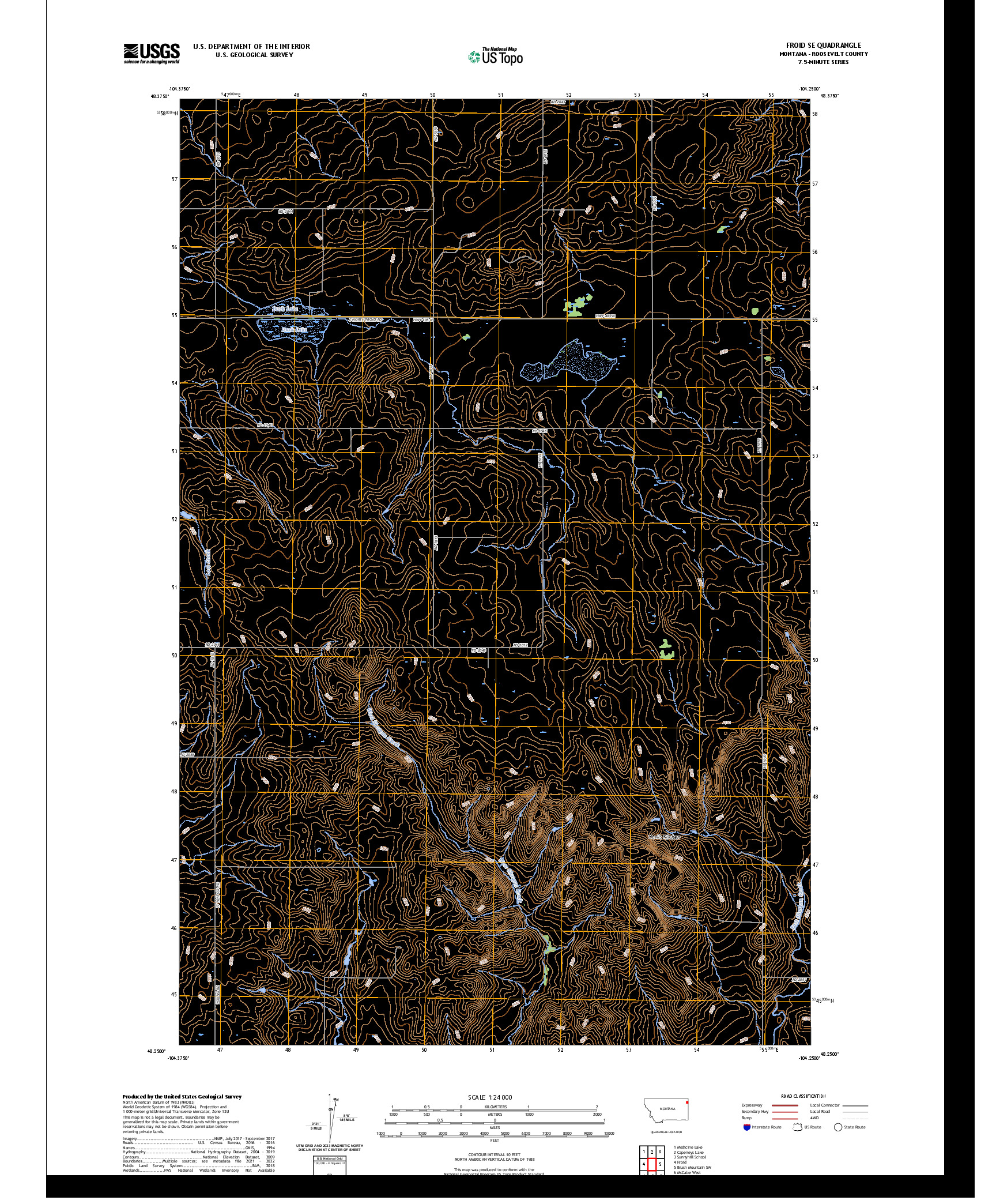 US TOPO 7.5-MINUTE MAP FOR FROID SE, MT