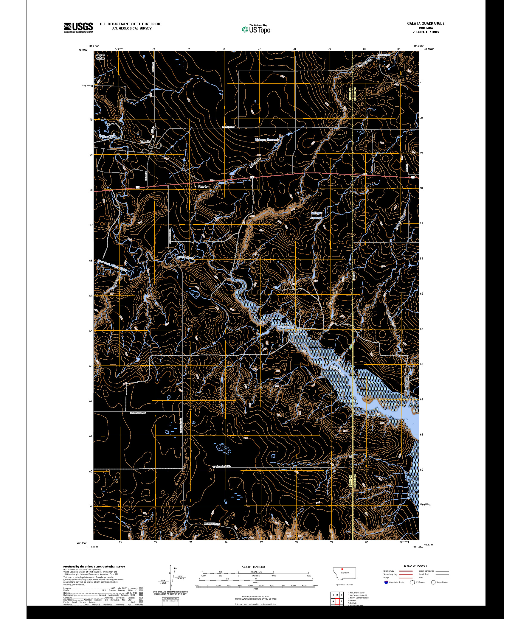 US TOPO 7.5-MINUTE MAP FOR GALATA, MT