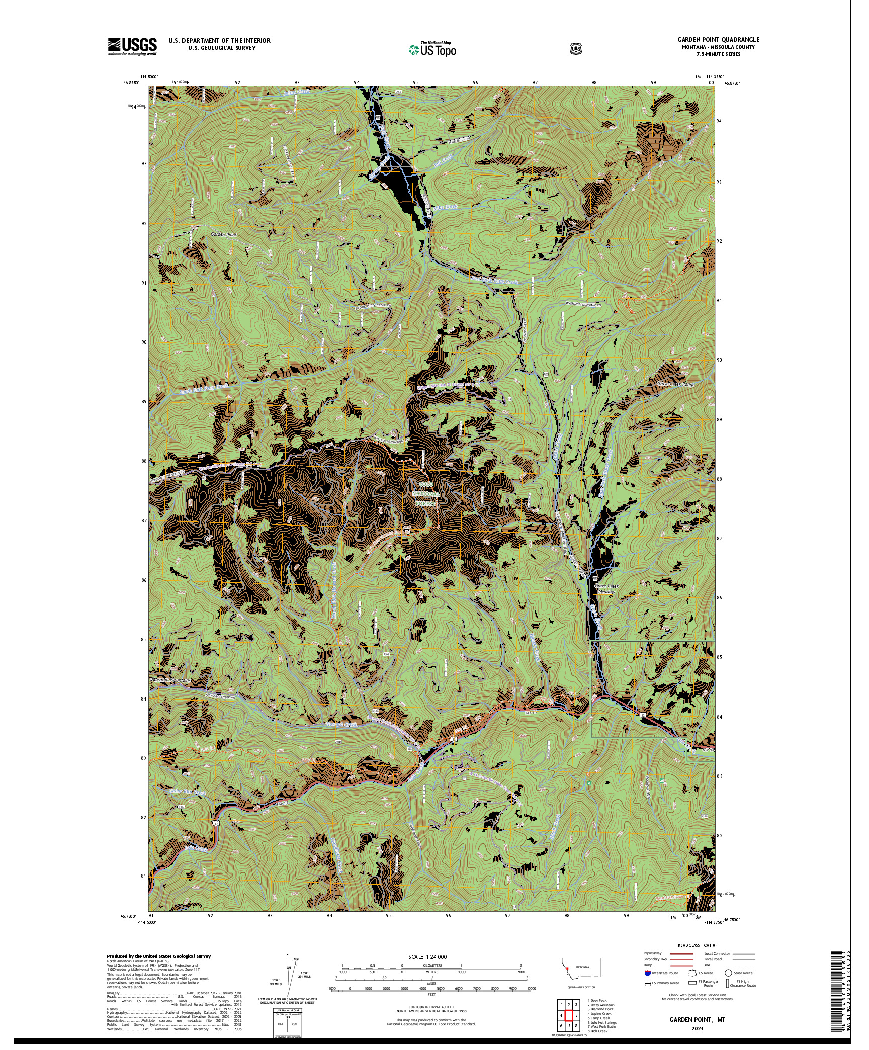 US TOPO 7.5-MINUTE MAP FOR GARDEN POINT, MT