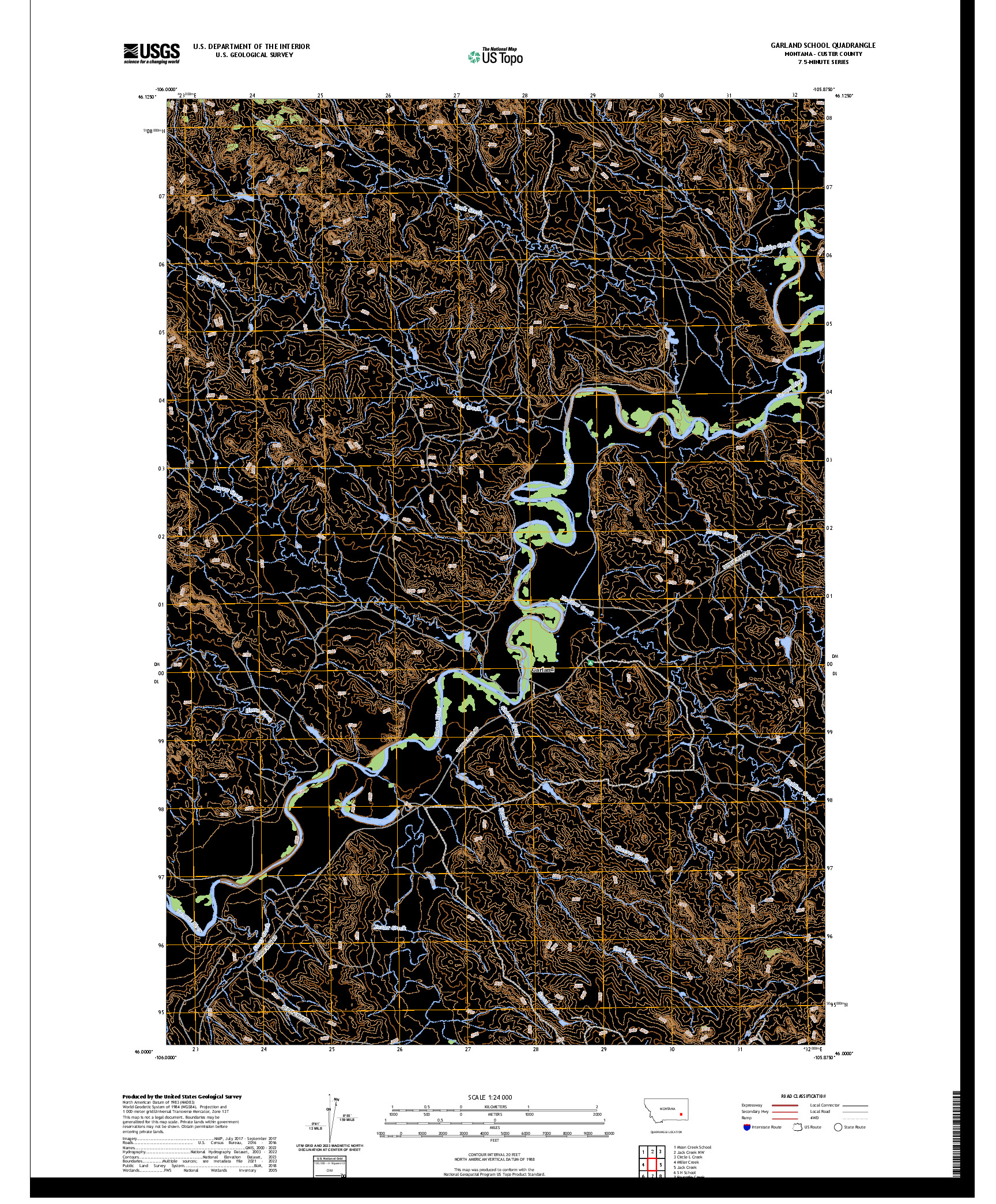 US TOPO 7.5-MINUTE MAP FOR GARLAND SCHOOL, MT