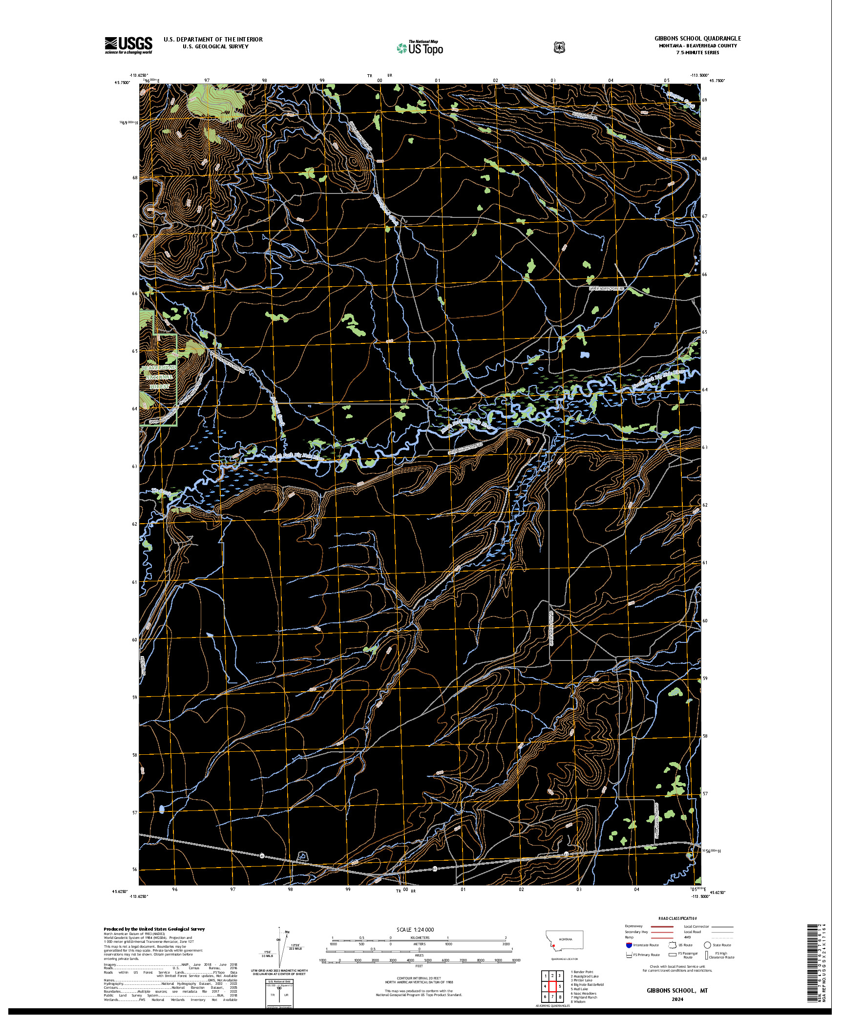 US TOPO 7.5-MINUTE MAP FOR GIBBONS SCHOOL, MT