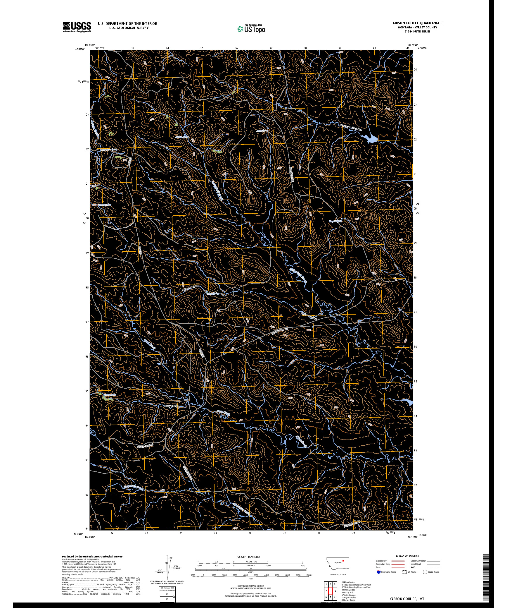 US TOPO 7.5-MINUTE MAP FOR GIBSON COULEE, MT