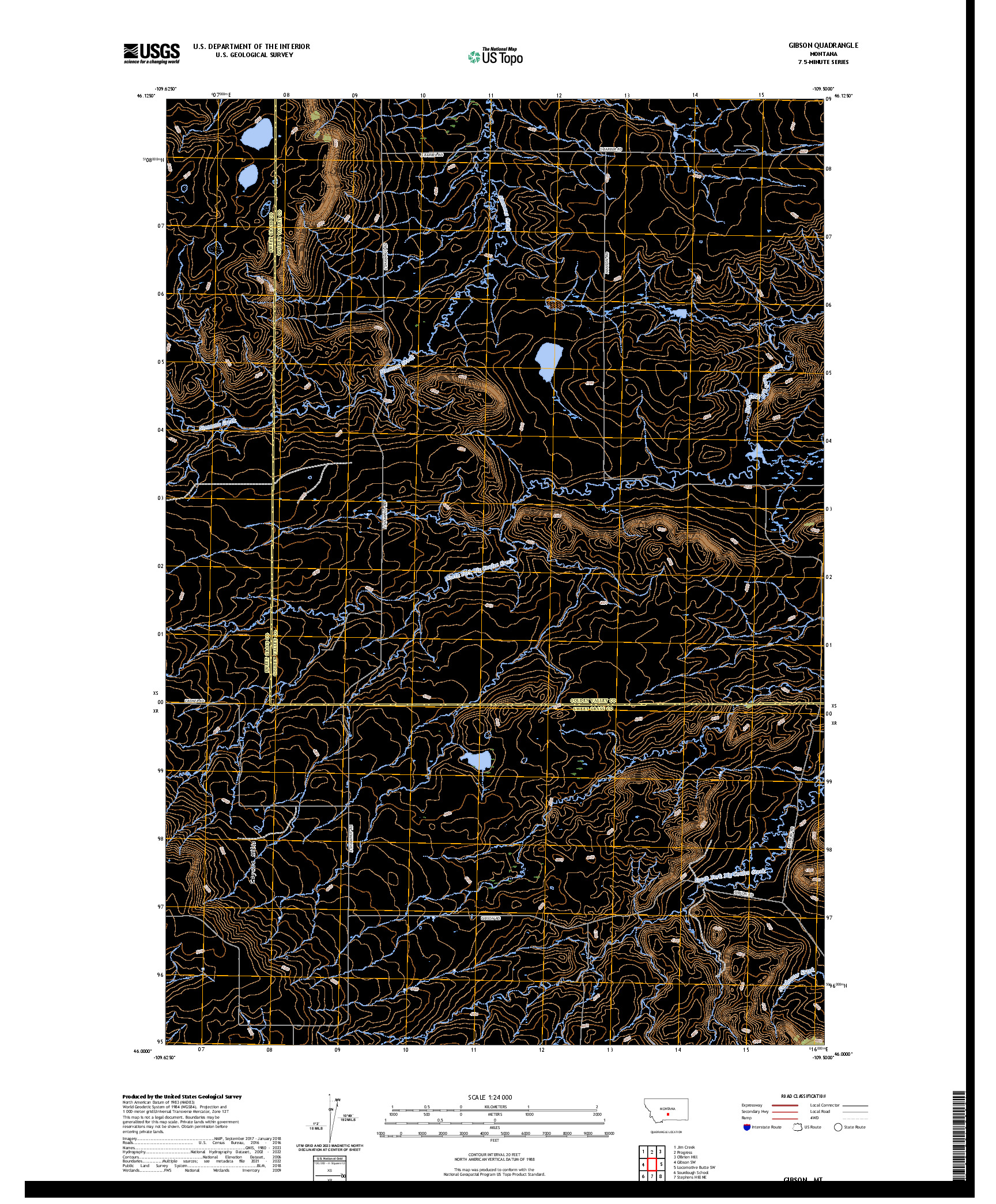 US TOPO 7.5-MINUTE MAP FOR GIBSON, MT