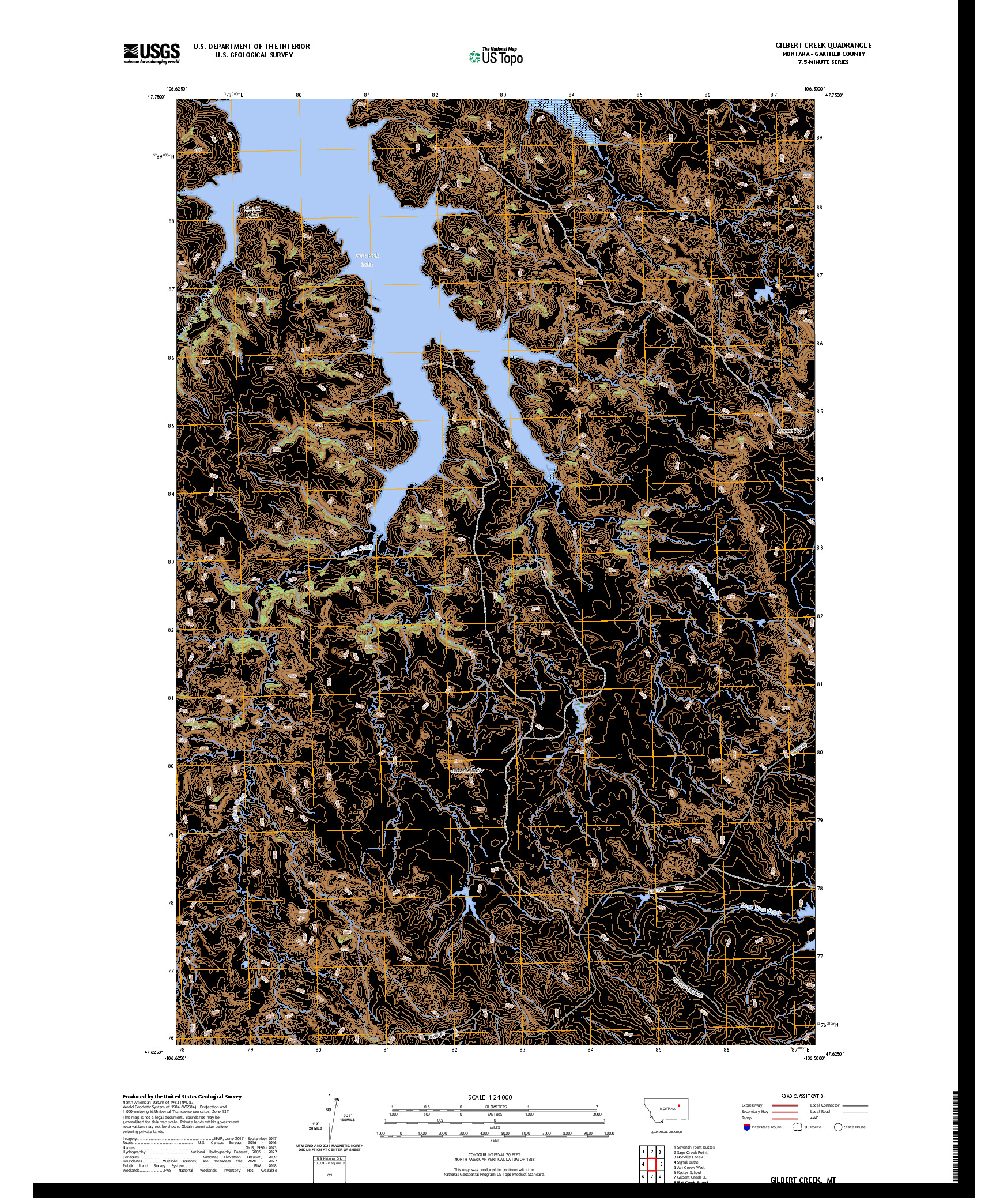 US TOPO 7.5-MINUTE MAP FOR GILBERT CREEK, MT