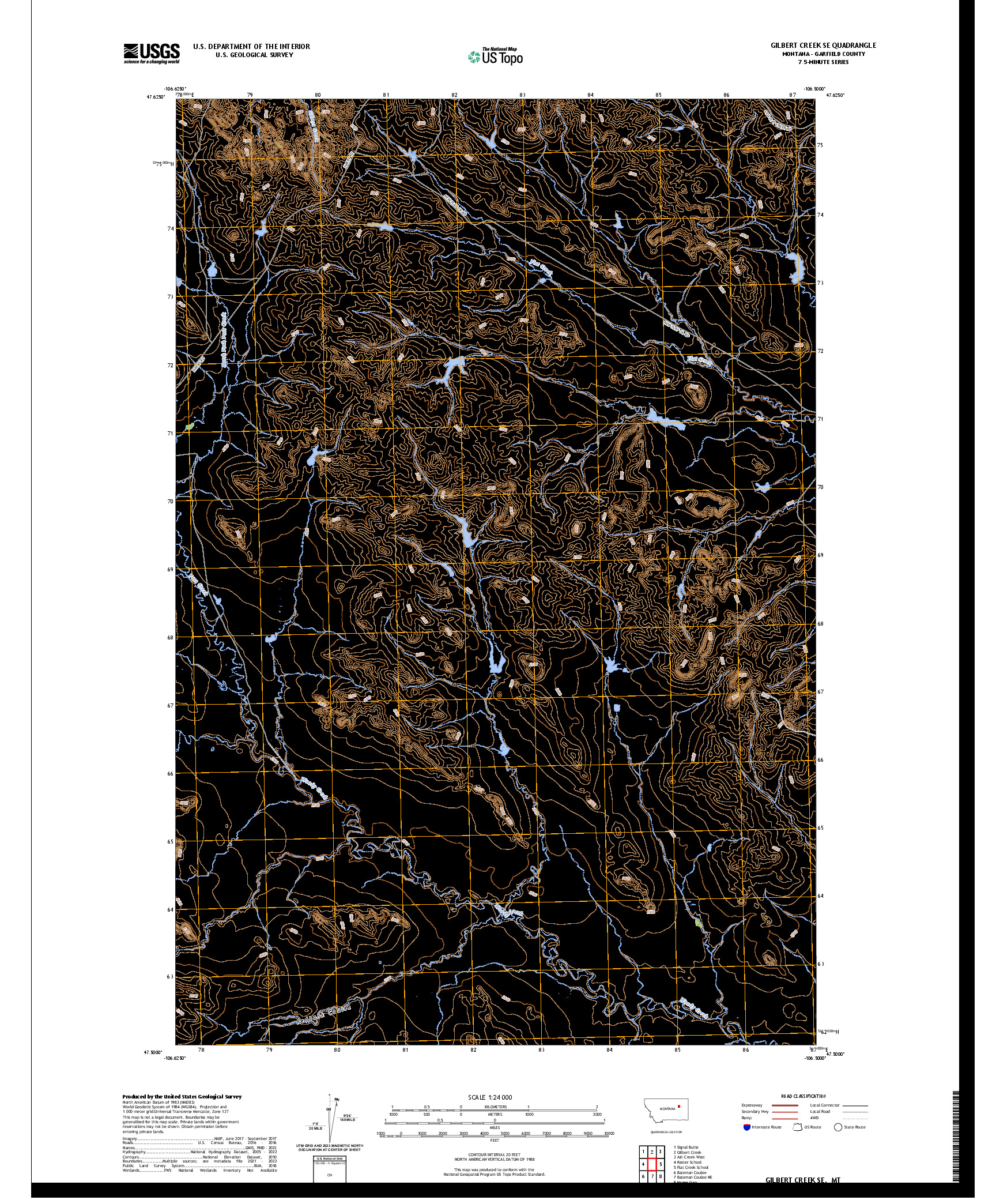 US TOPO 7.5-MINUTE MAP FOR GILBERT CREEK SE, MT