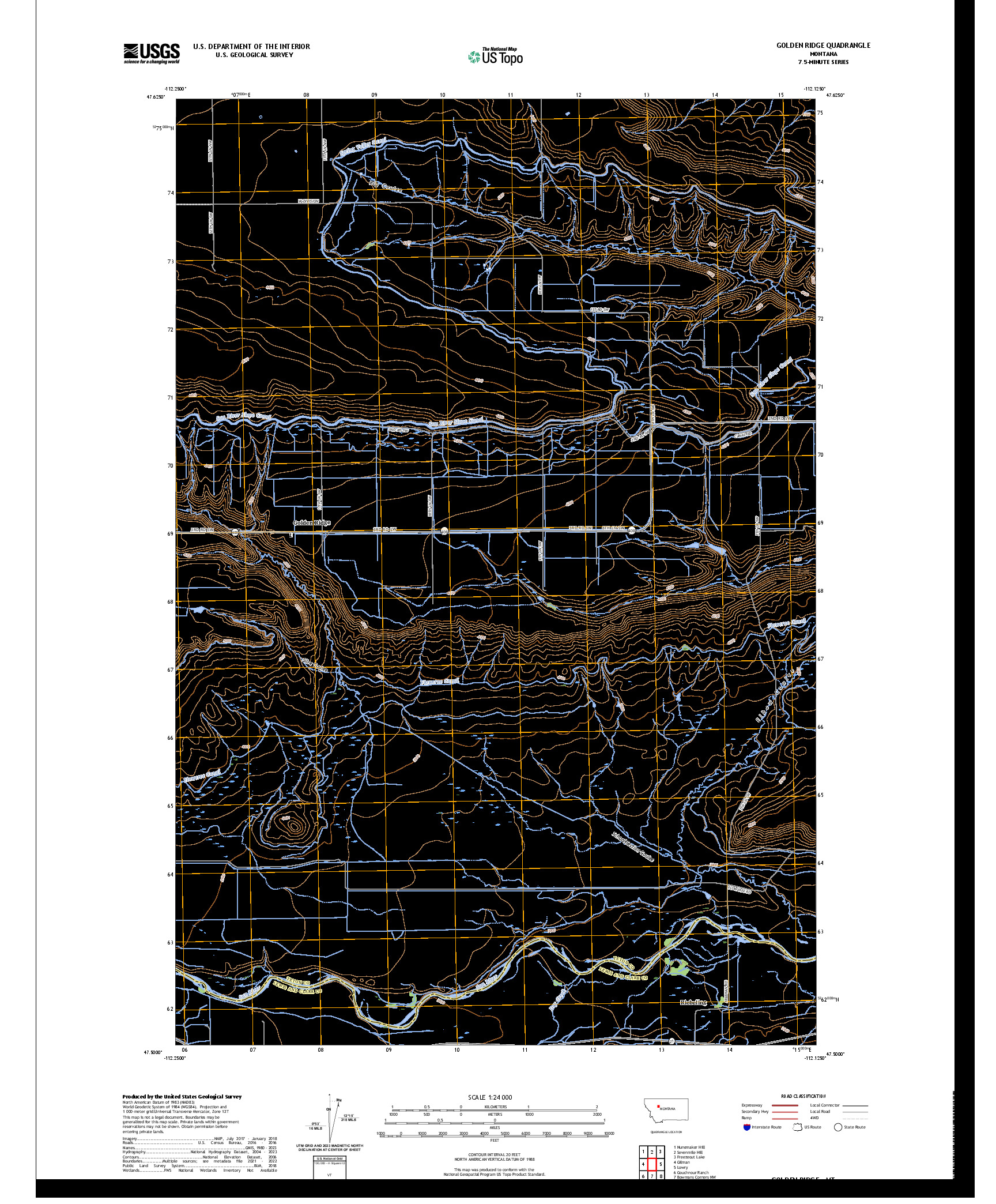 US TOPO 7.5-MINUTE MAP FOR GOLDEN RIDGE, MT