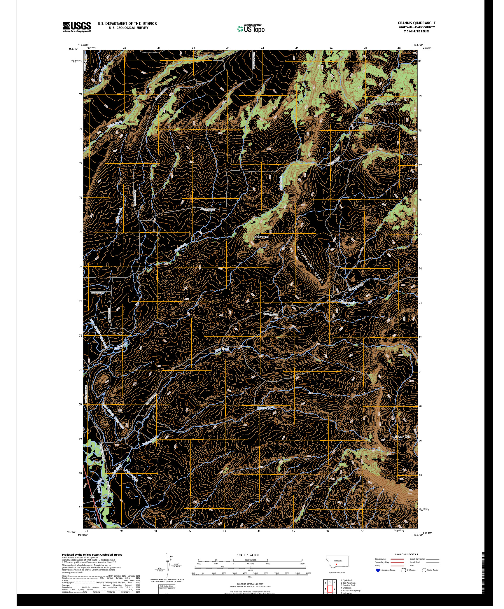 US TOPO 7.5-MINUTE MAP FOR GRANNIS, MT