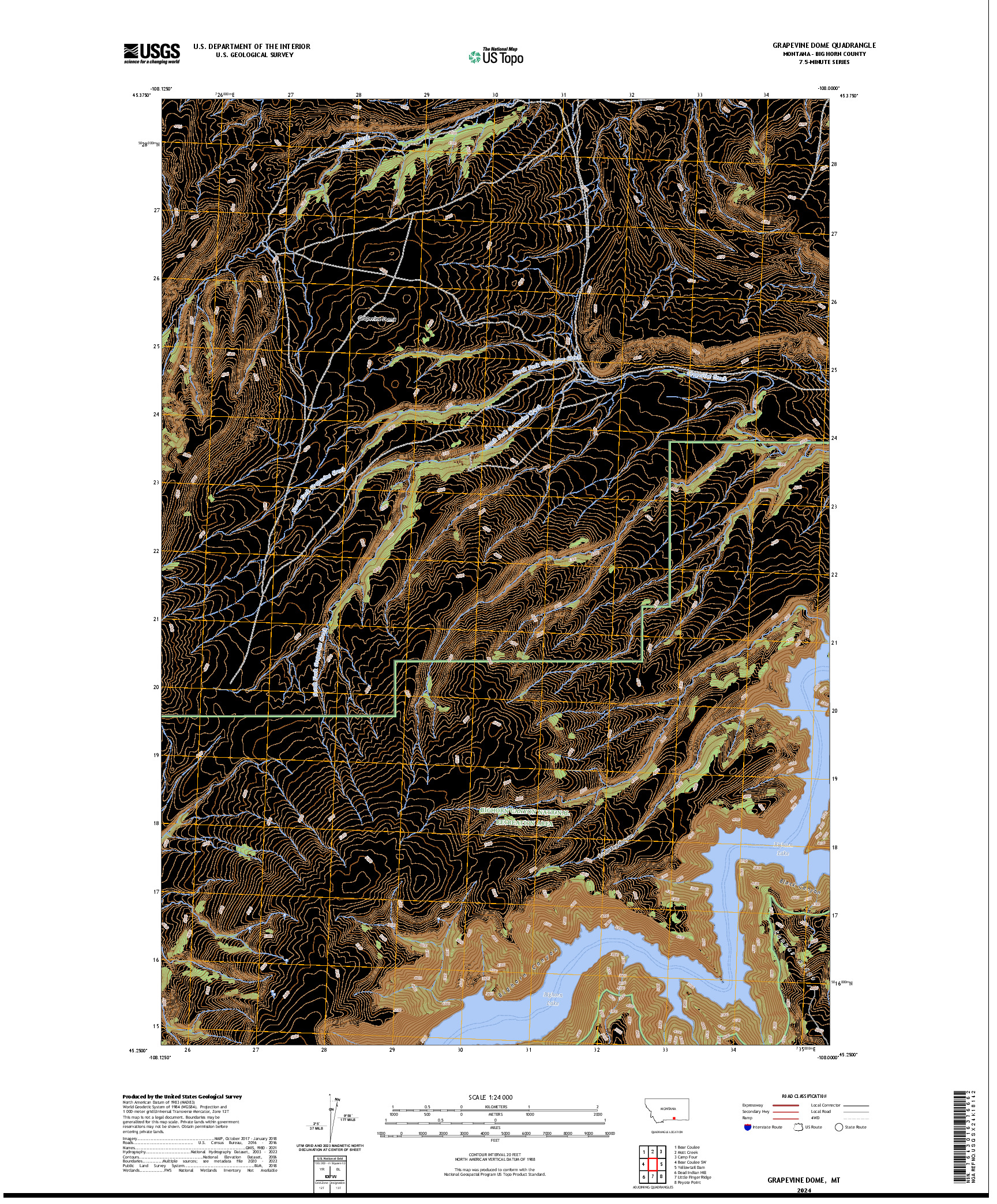 US TOPO 7.5-MINUTE MAP FOR GRAPEVINE DOME, MT