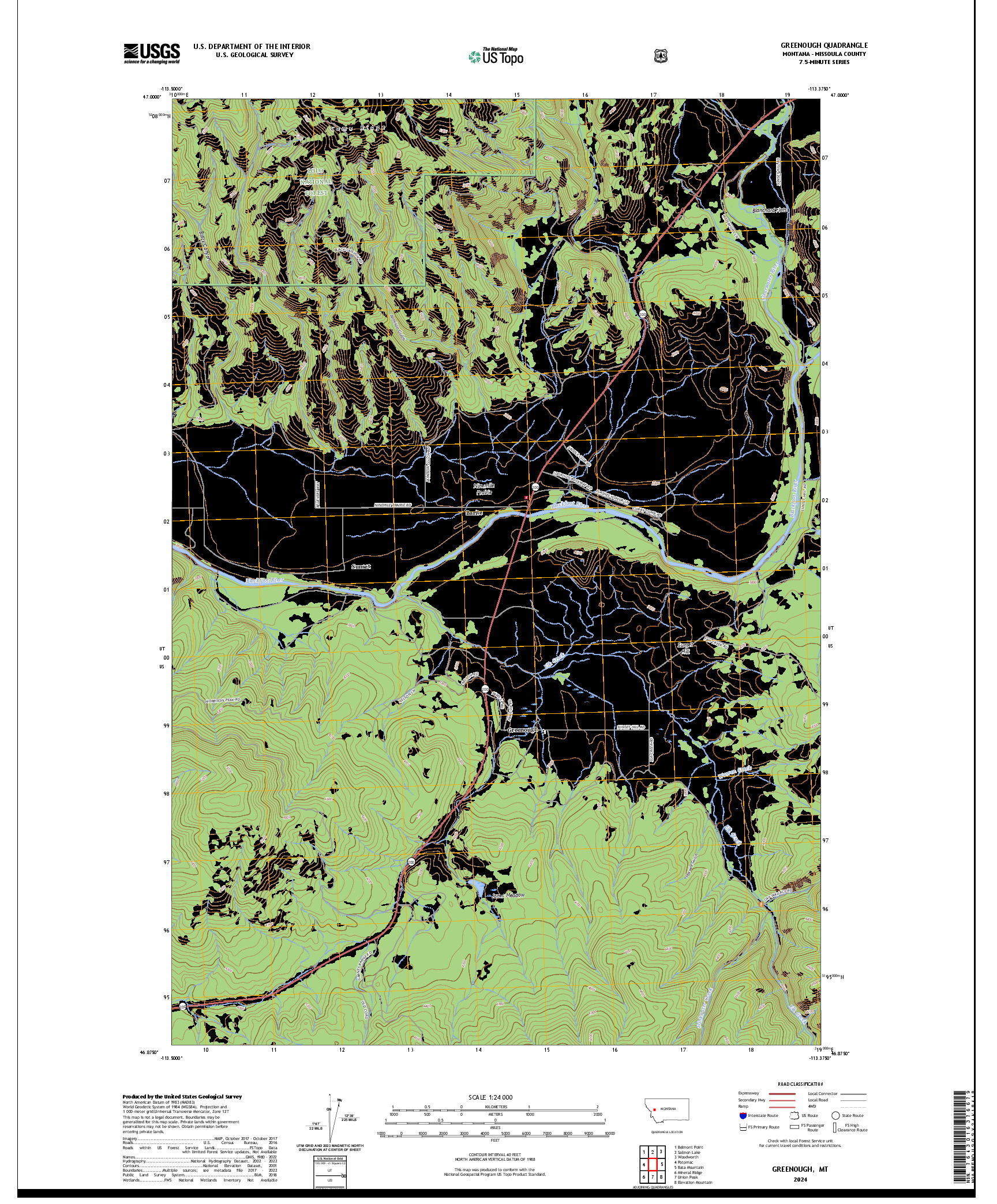 US TOPO 7.5-MINUTE MAP FOR GREENOUGH, MT
