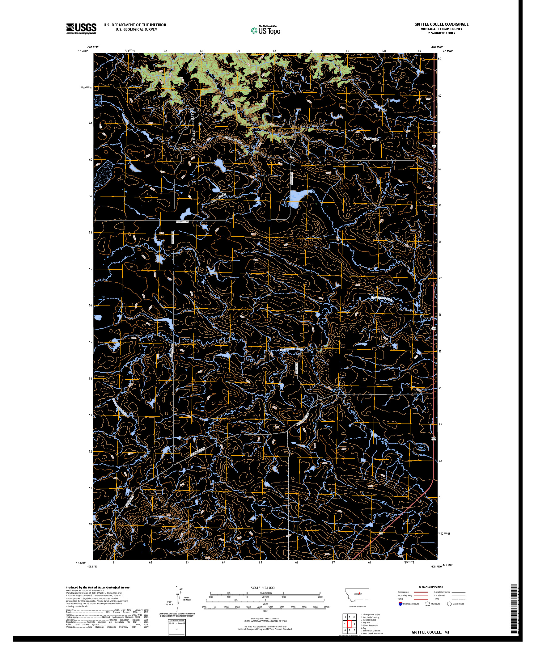 US TOPO 7.5-MINUTE MAP FOR GRIFFEE COULEE, MT