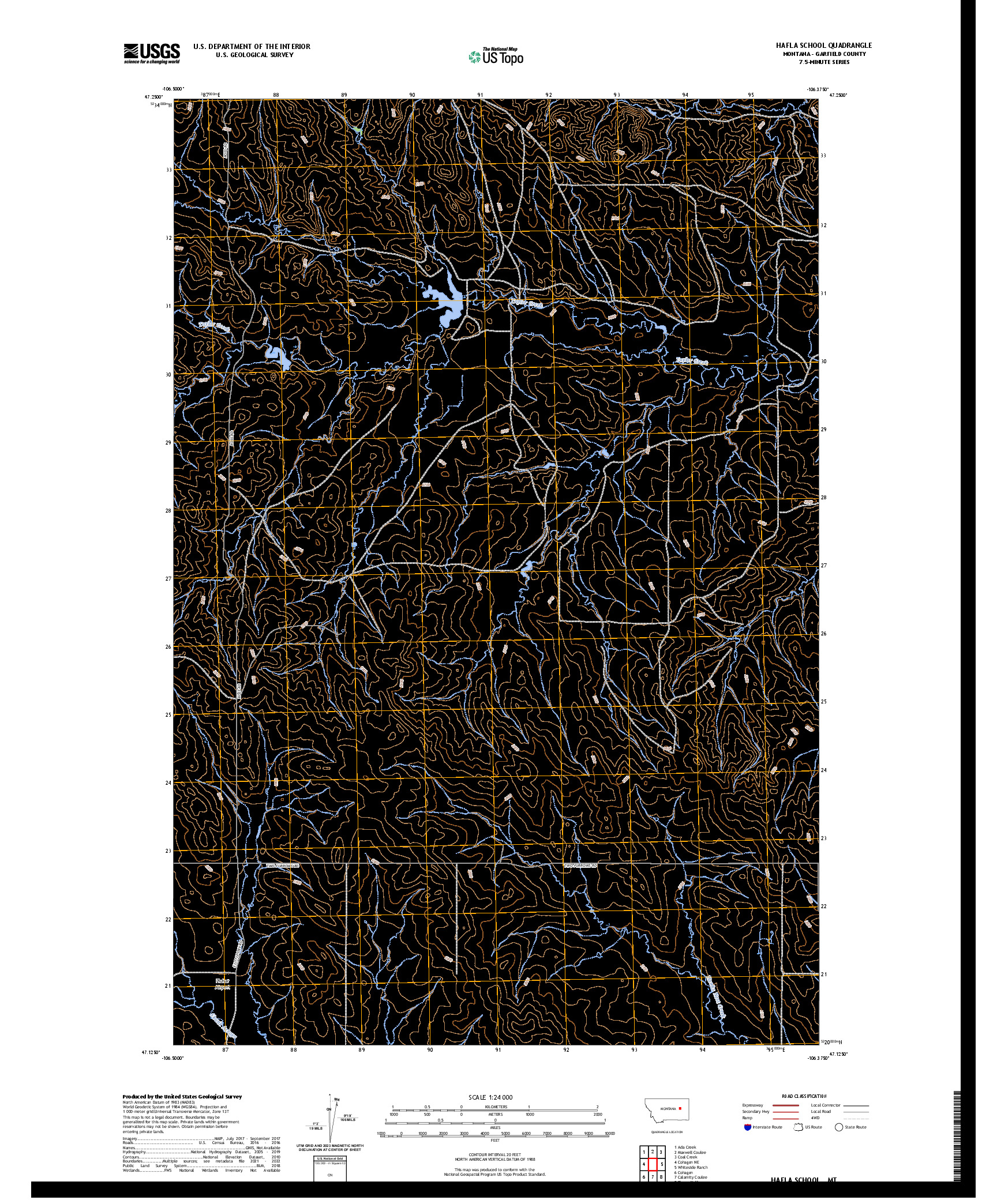 US TOPO 7.5-MINUTE MAP FOR HAFLA SCHOOL, MT