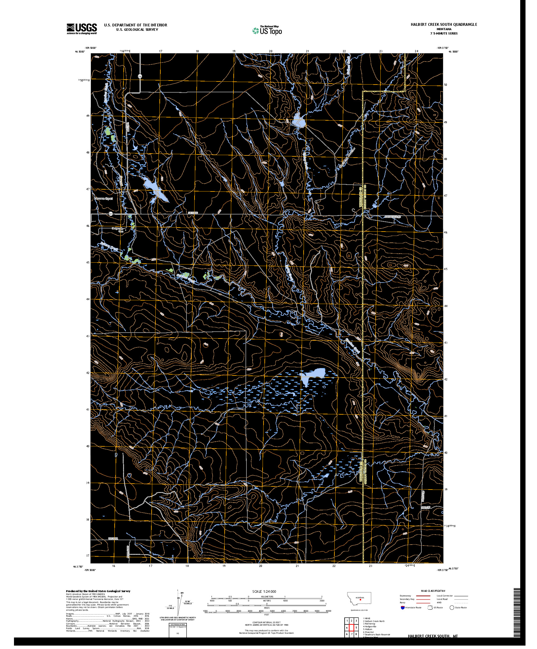 US TOPO 7.5-MINUTE MAP FOR HALBERT CREEK SOUTH, MT