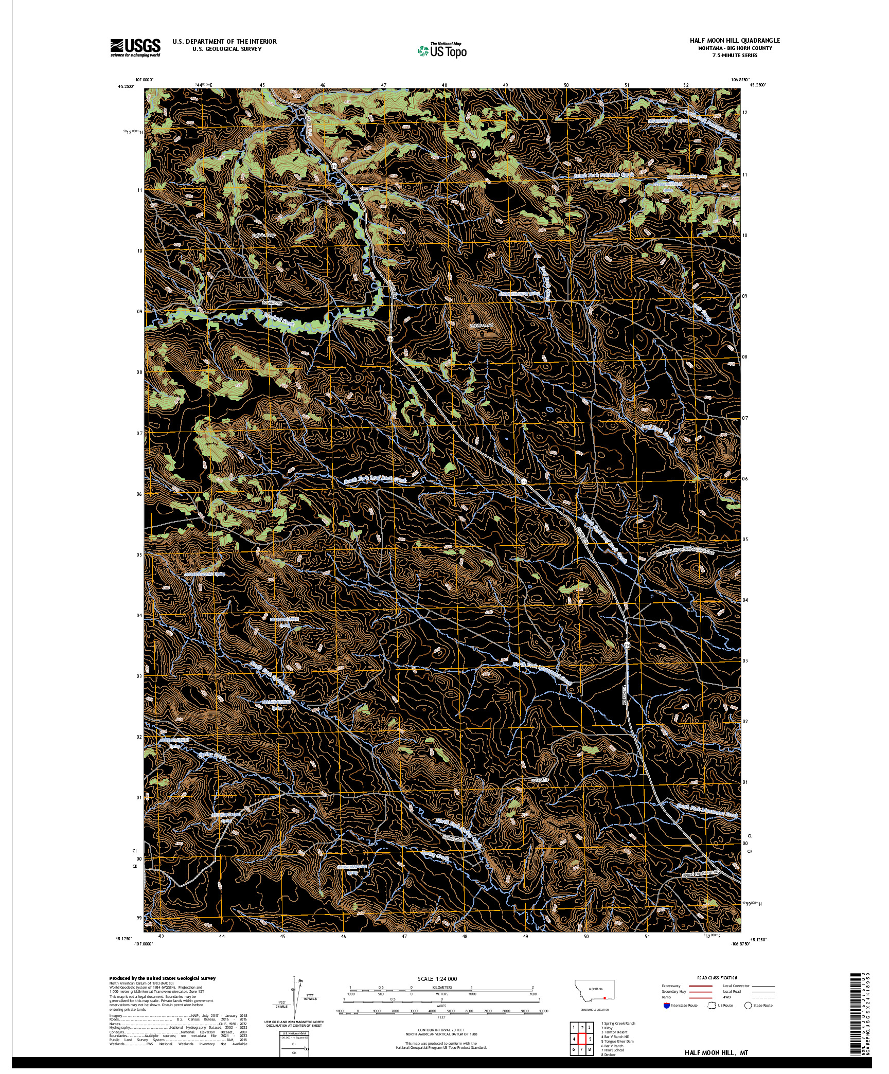 US TOPO 7.5-MINUTE MAP FOR HALF MOON HILL, MT