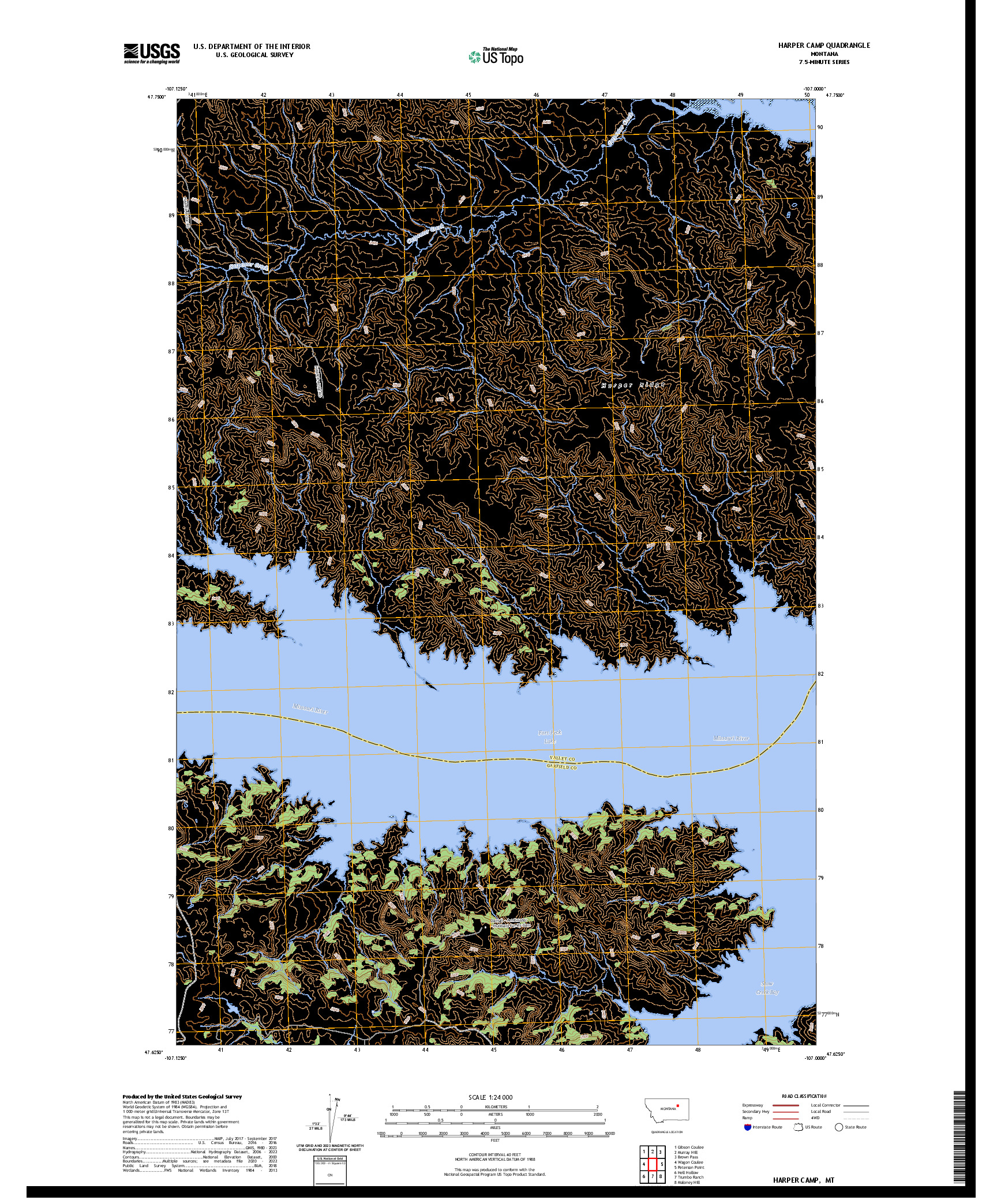 US TOPO 7.5-MINUTE MAP FOR HARPER CAMP, MT