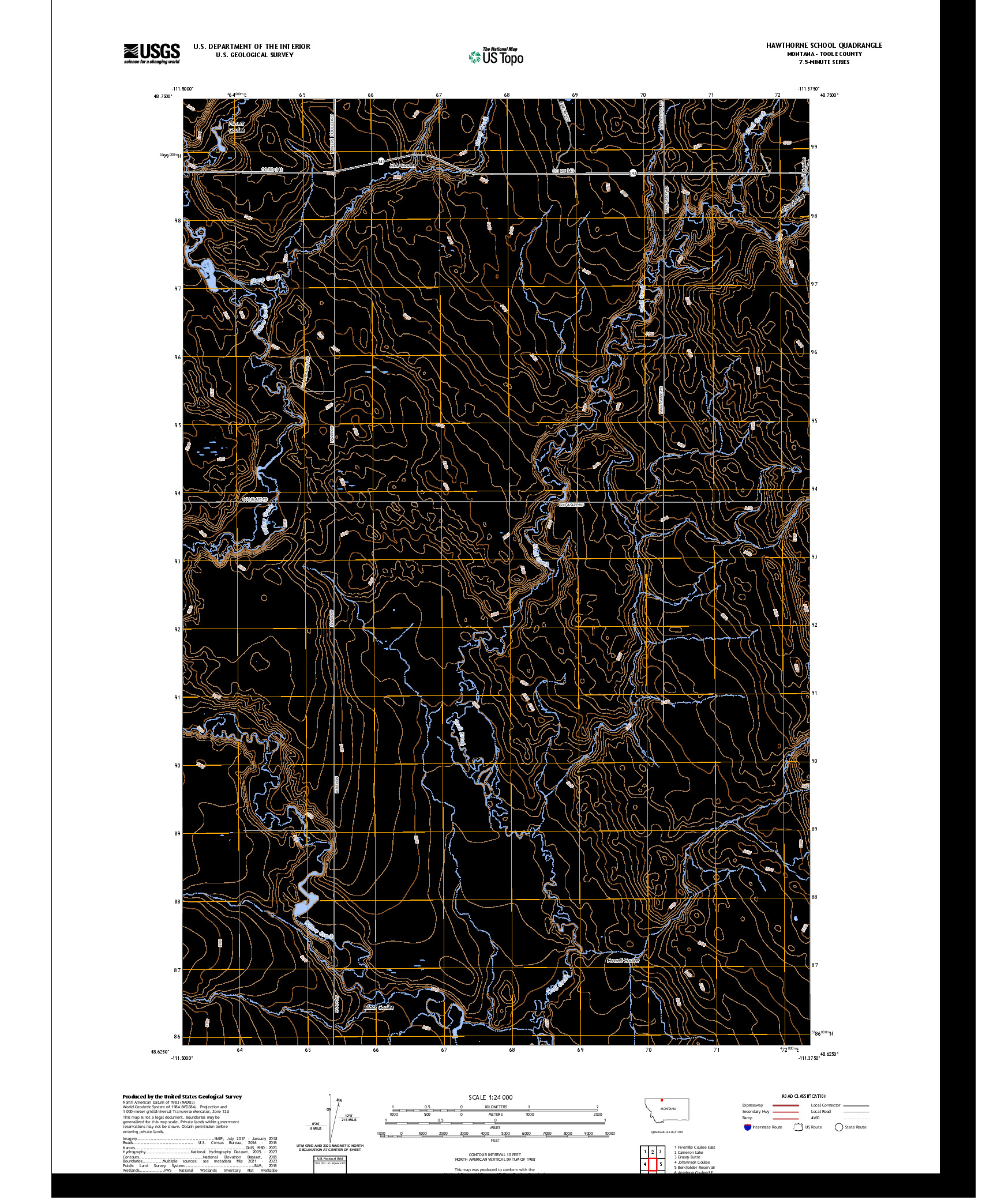 US TOPO 7.5-MINUTE MAP FOR HAWTHORNE SCHOOL, MT