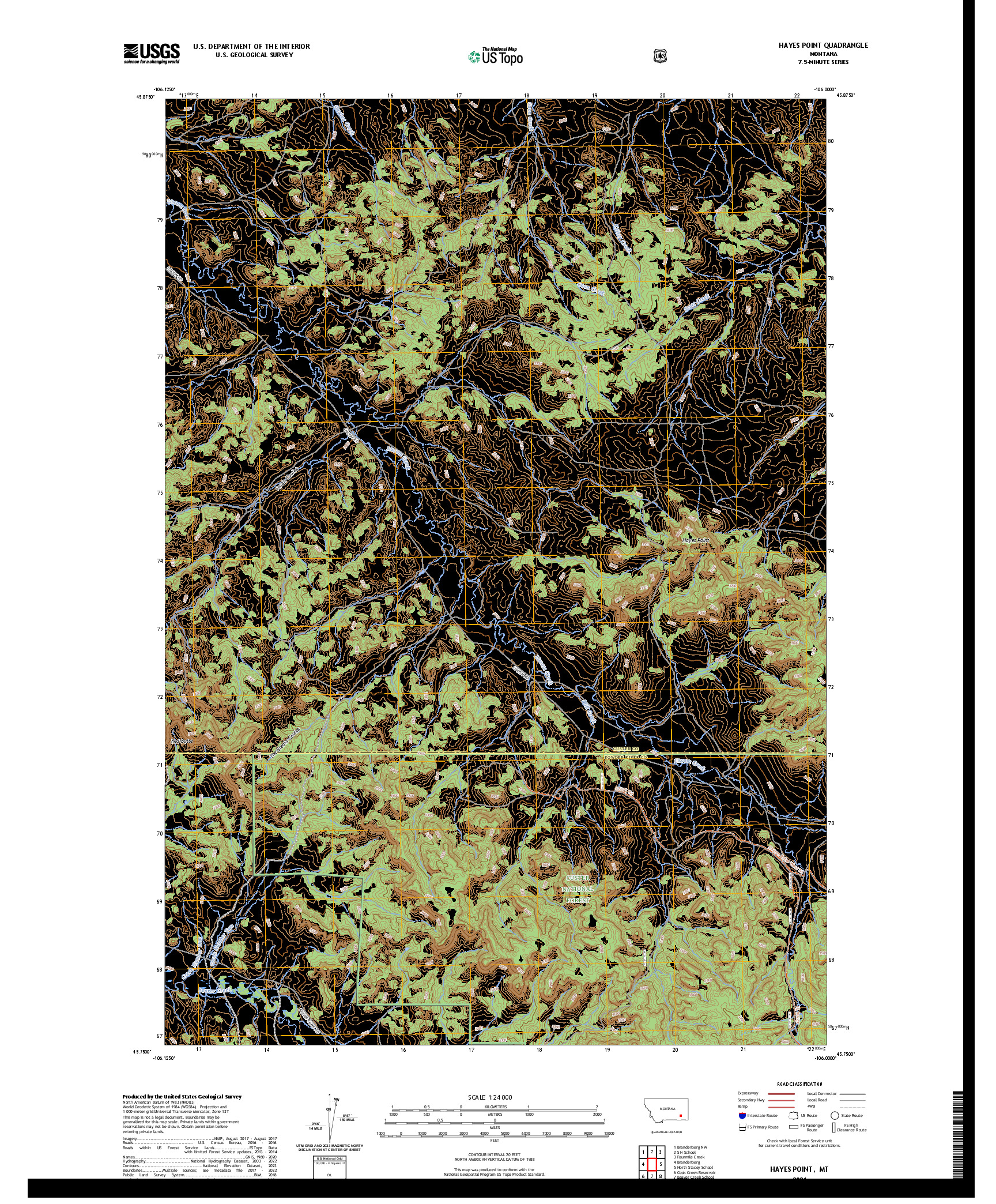 US TOPO 7.5-MINUTE MAP FOR HAYES POINT, MT