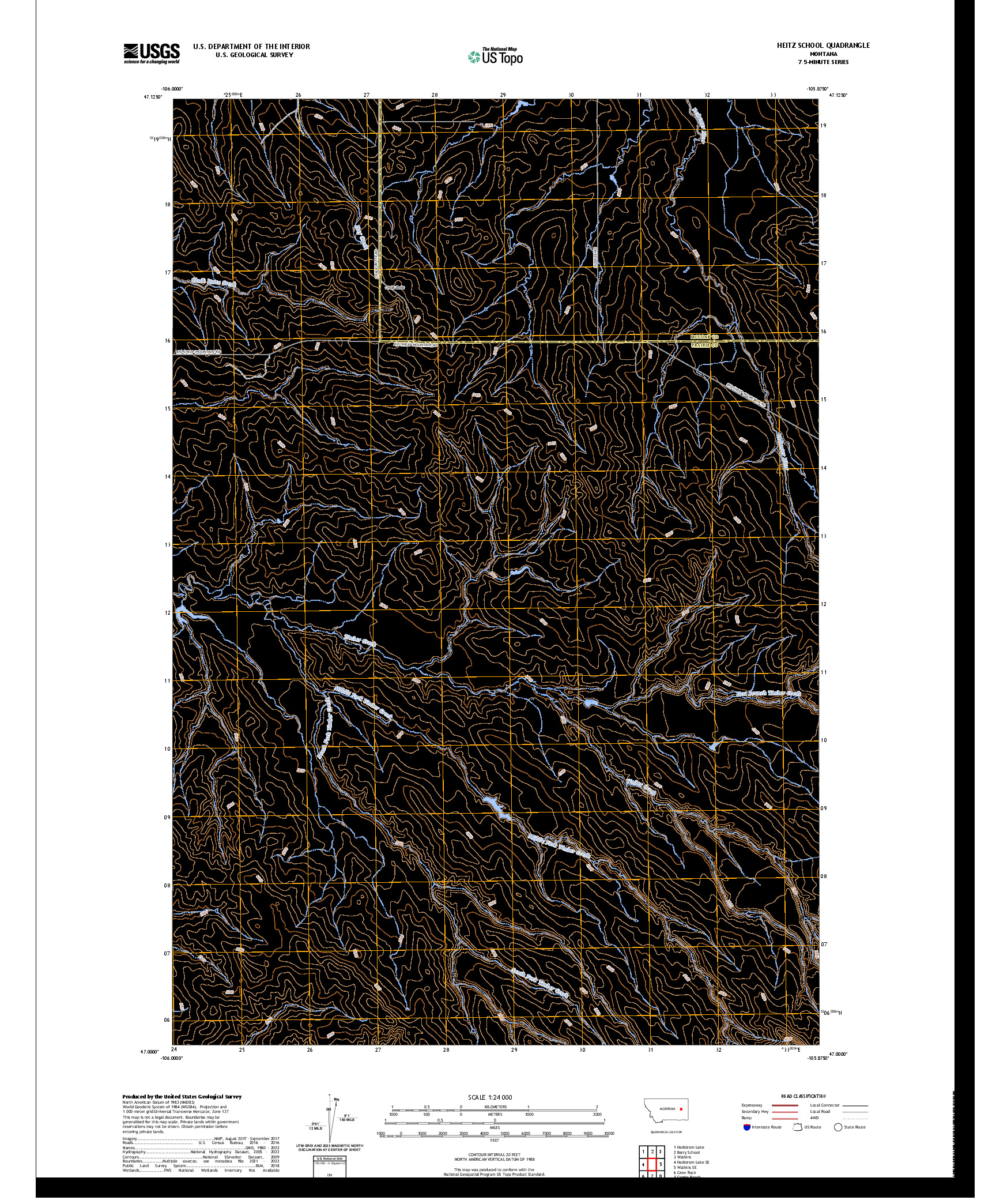 US TOPO 7.5-MINUTE MAP FOR HEITZ SCHOOL, MT