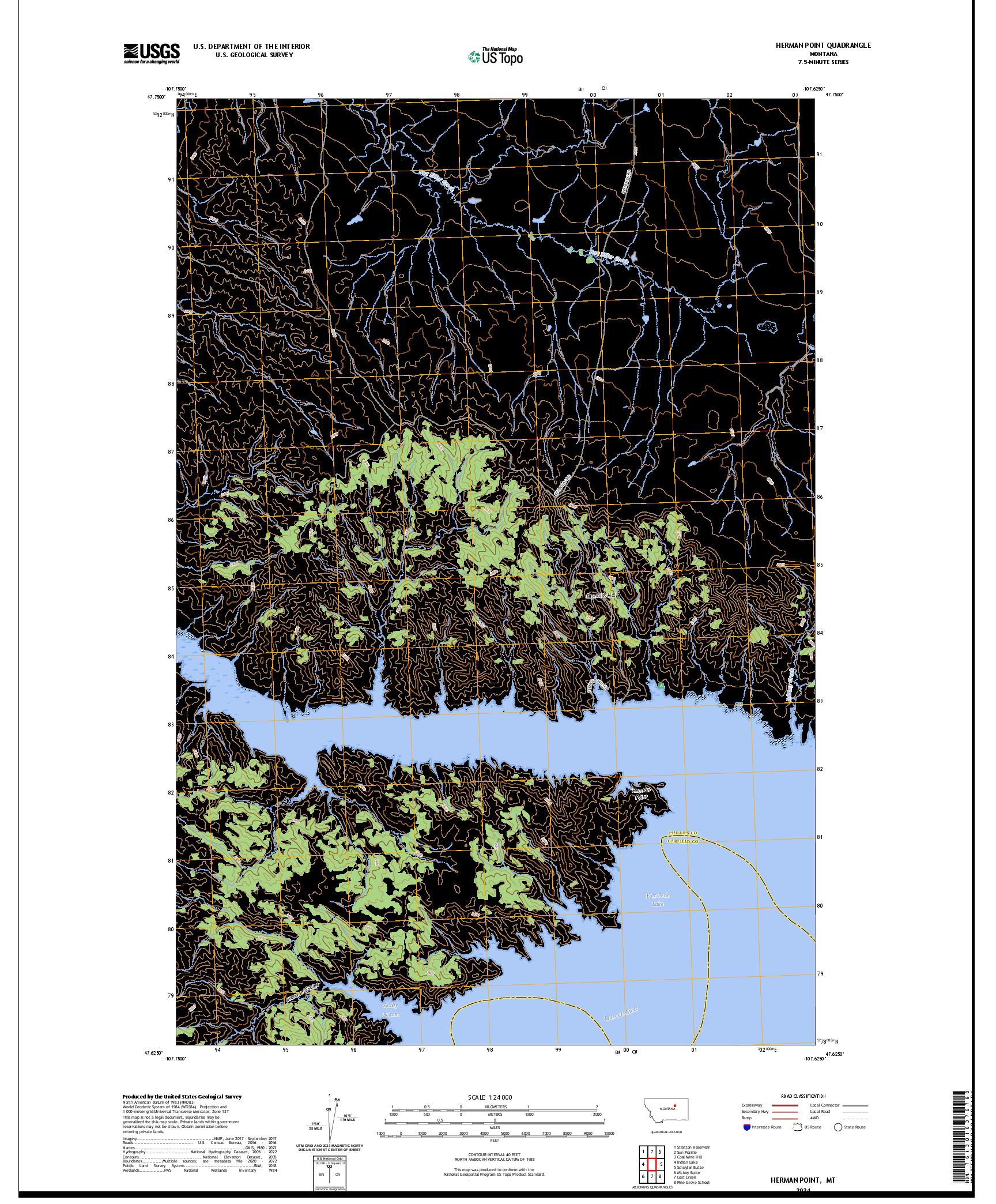 US TOPO 7.5-MINUTE MAP FOR HERMAN POINT, MT