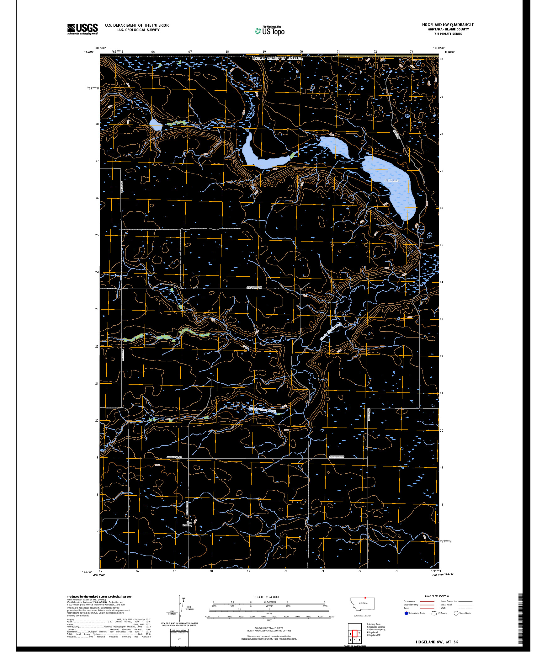 US TOPO 7.5-MINUTE MAP FOR HOGELAND NW, MT,SK