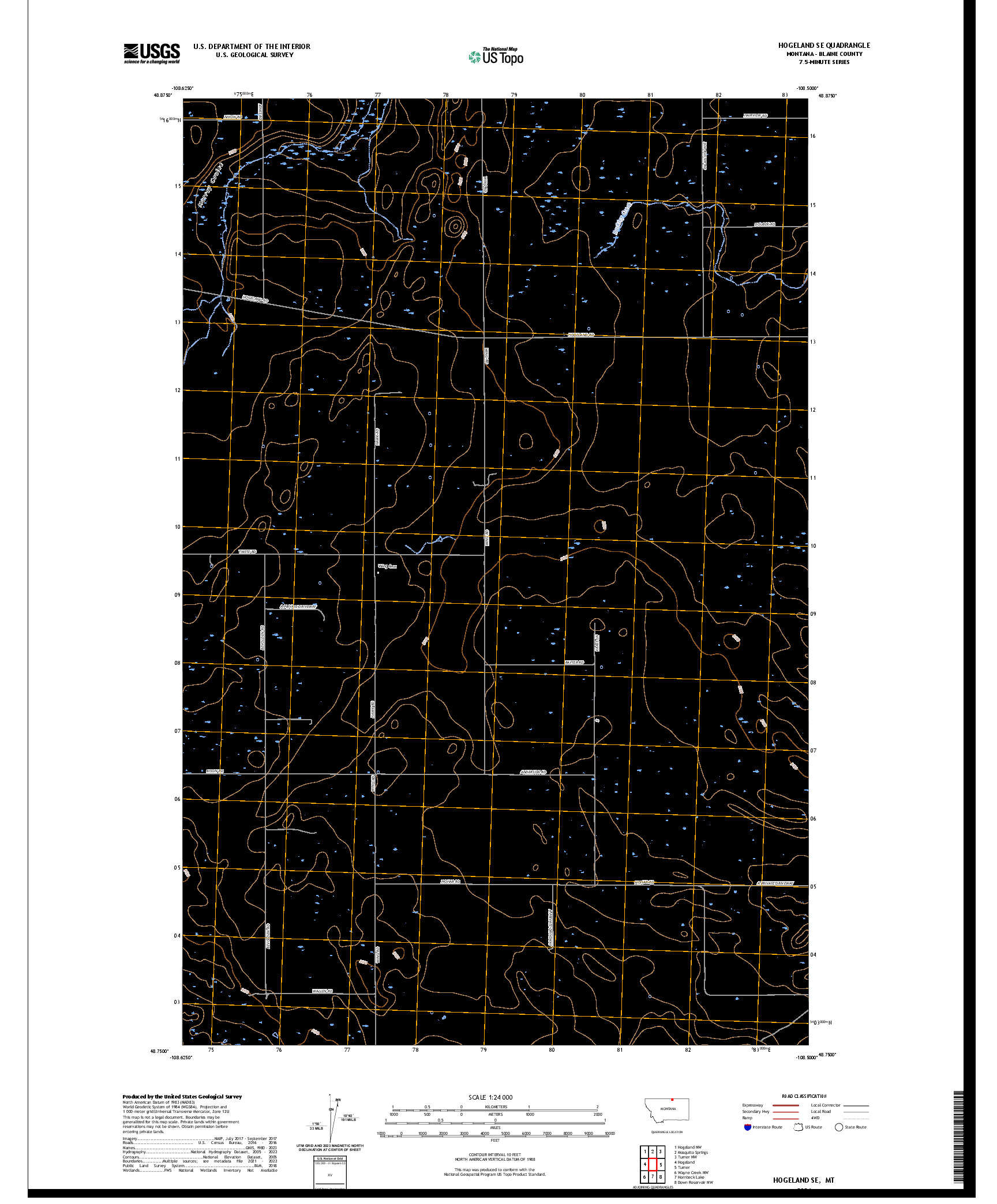US TOPO 7.5-MINUTE MAP FOR HOGELAND SE, MT