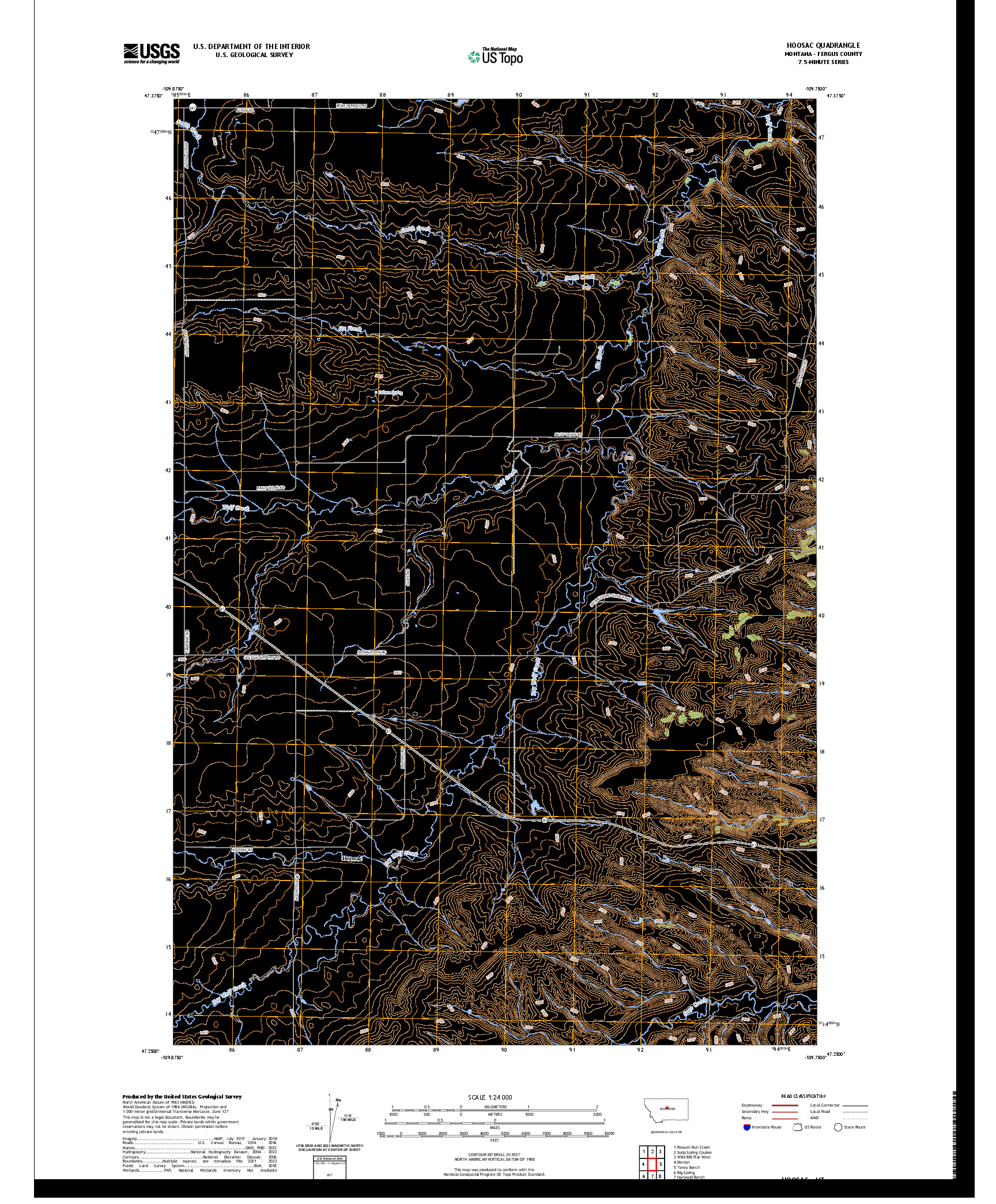 US TOPO 7.5-MINUTE MAP FOR HOOSAC, MT