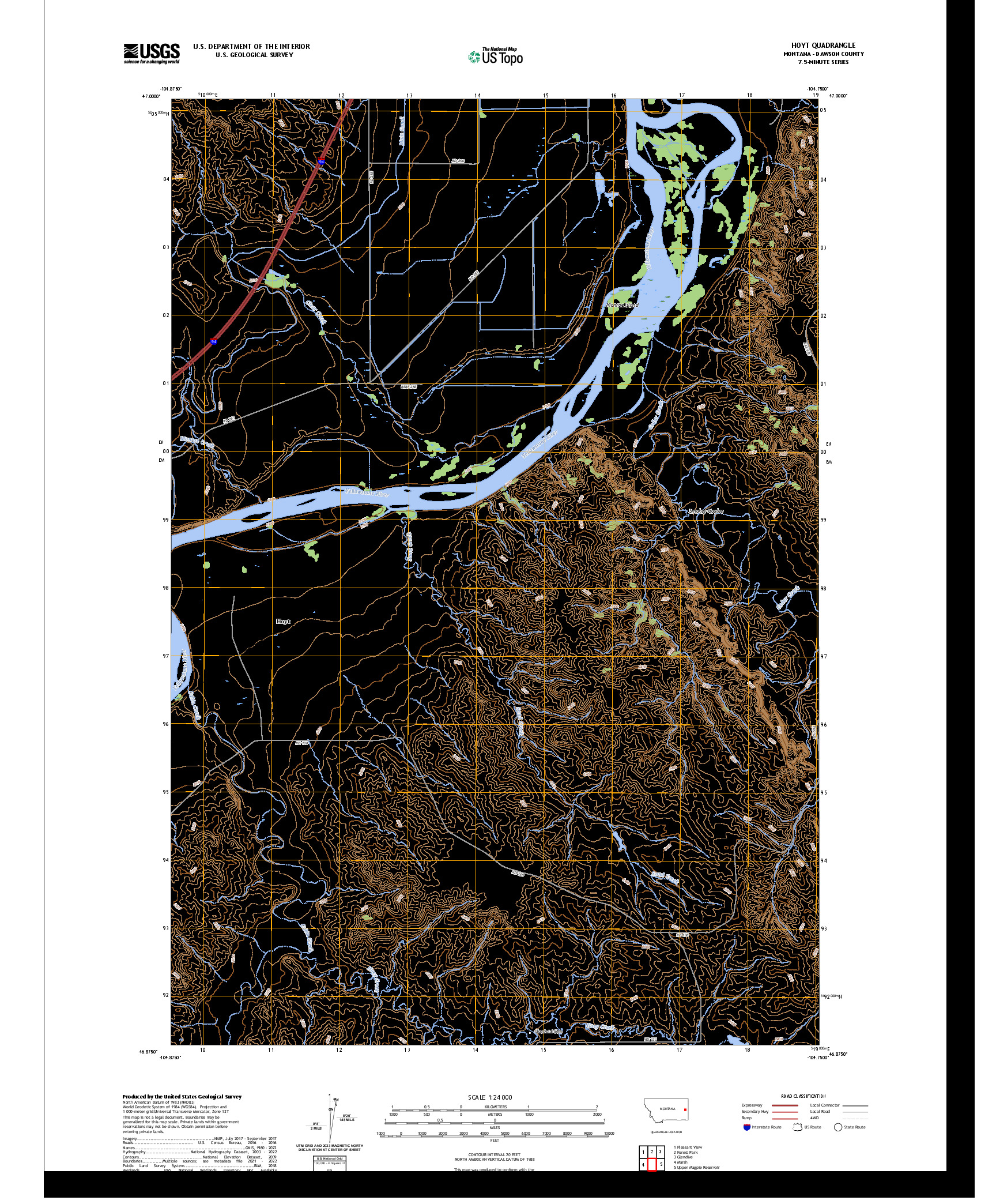 US TOPO 7.5-MINUTE MAP FOR HOYT, MT