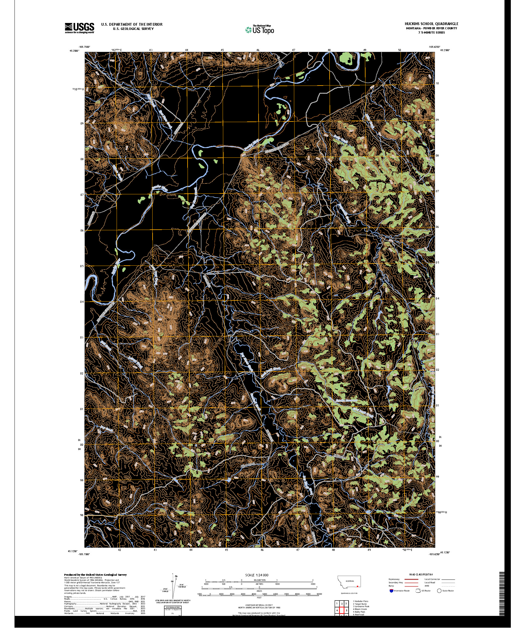 US TOPO 7.5-MINUTE MAP FOR HUCKINS SCHOOL, MT