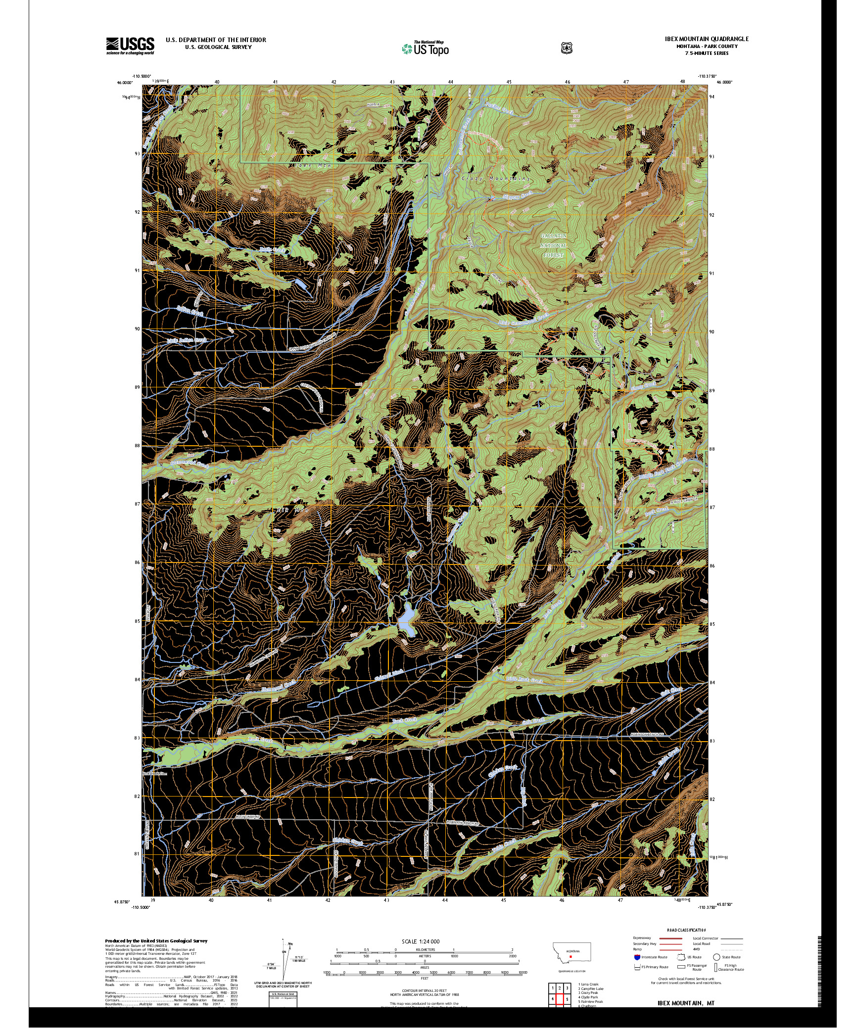 US TOPO 7.5-MINUTE MAP FOR IBEX MOUNTAIN, MT