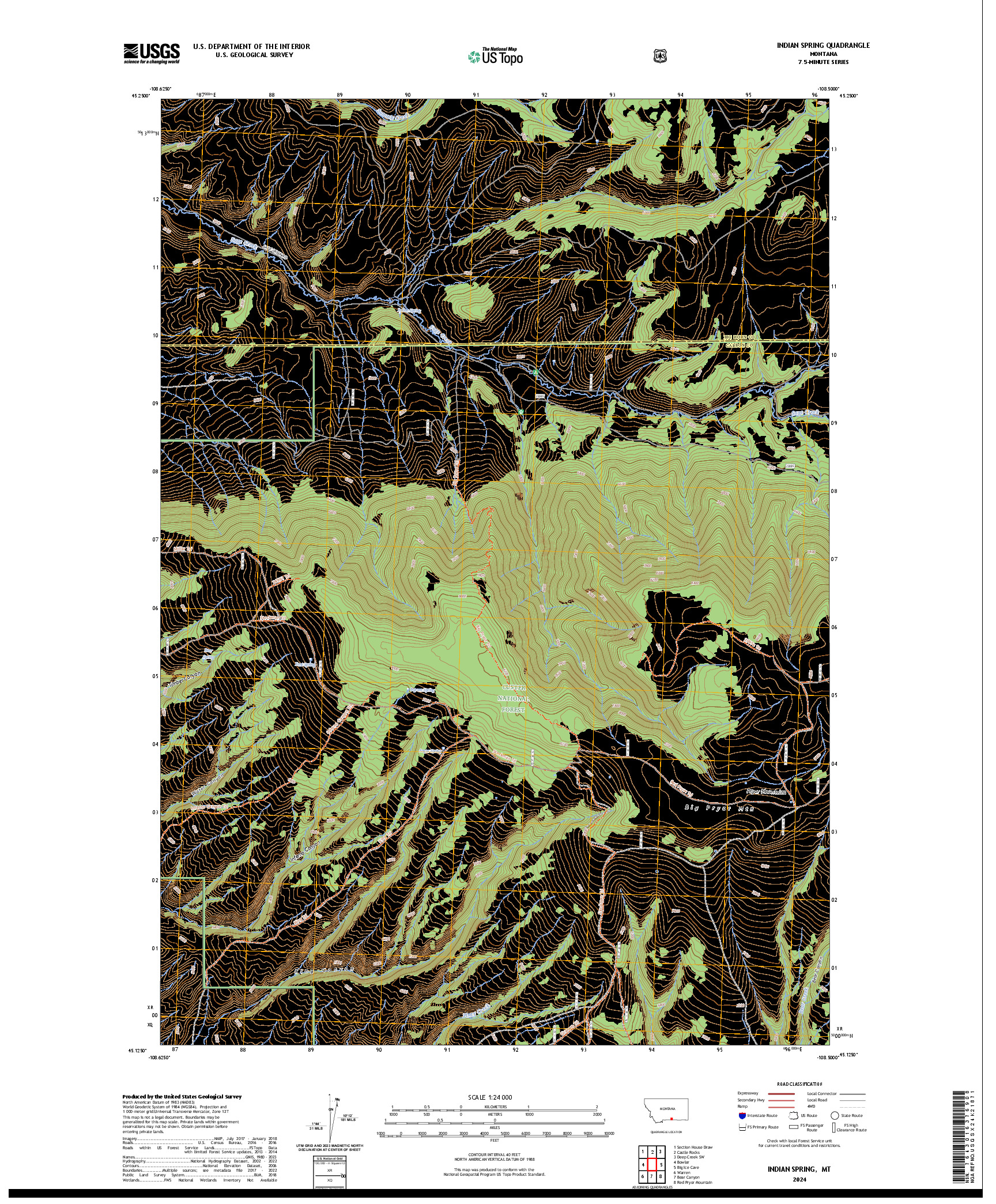 US TOPO 7.5-MINUTE MAP FOR INDIAN SPRING, MT