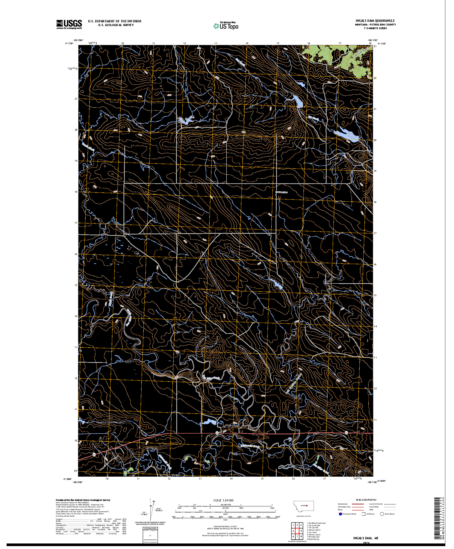 US TOPO 7.5-MINUTE MAP FOR INGALS DAM, MT
