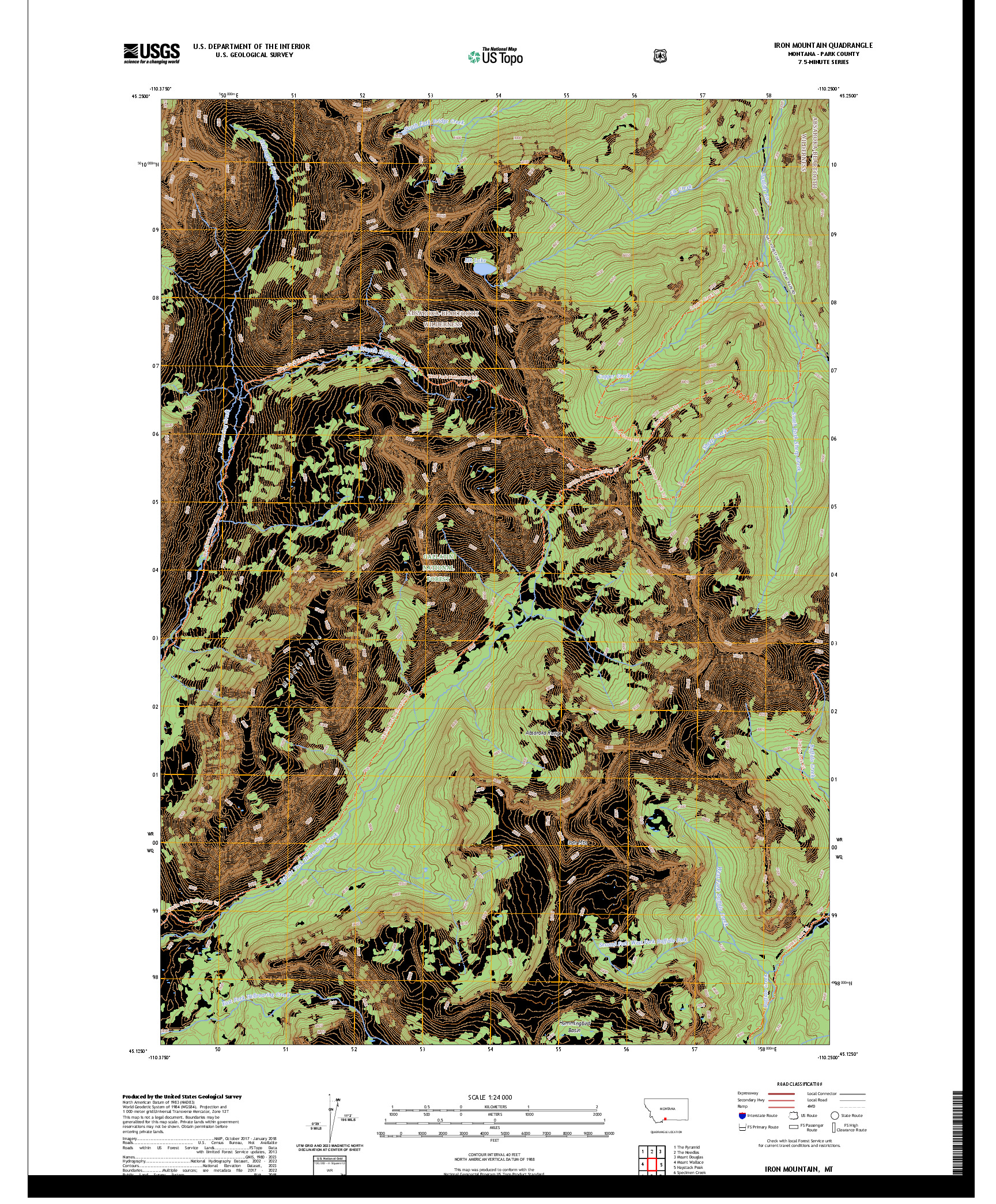 US TOPO 7.5-MINUTE MAP FOR IRON MOUNTAIN, MT