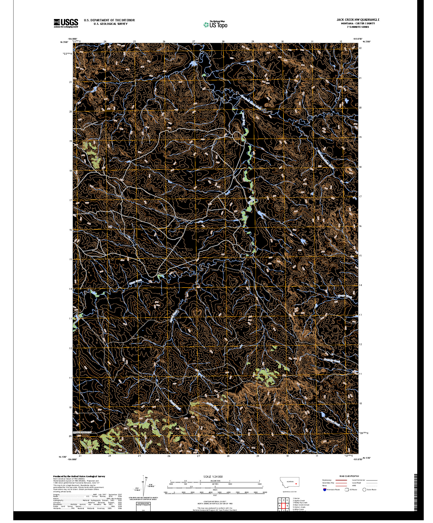 US TOPO 7.5-MINUTE MAP FOR JACK CREEK NW, MT
