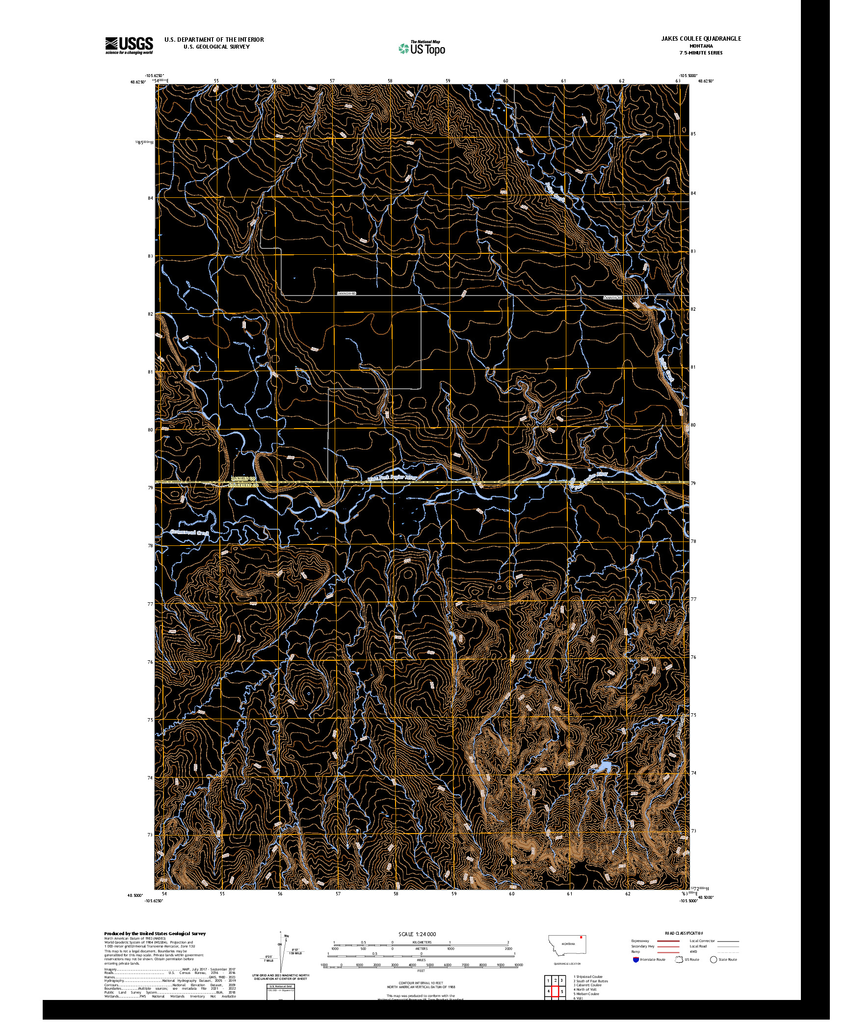US TOPO 7.5-MINUTE MAP FOR JAKES COULEE, MT