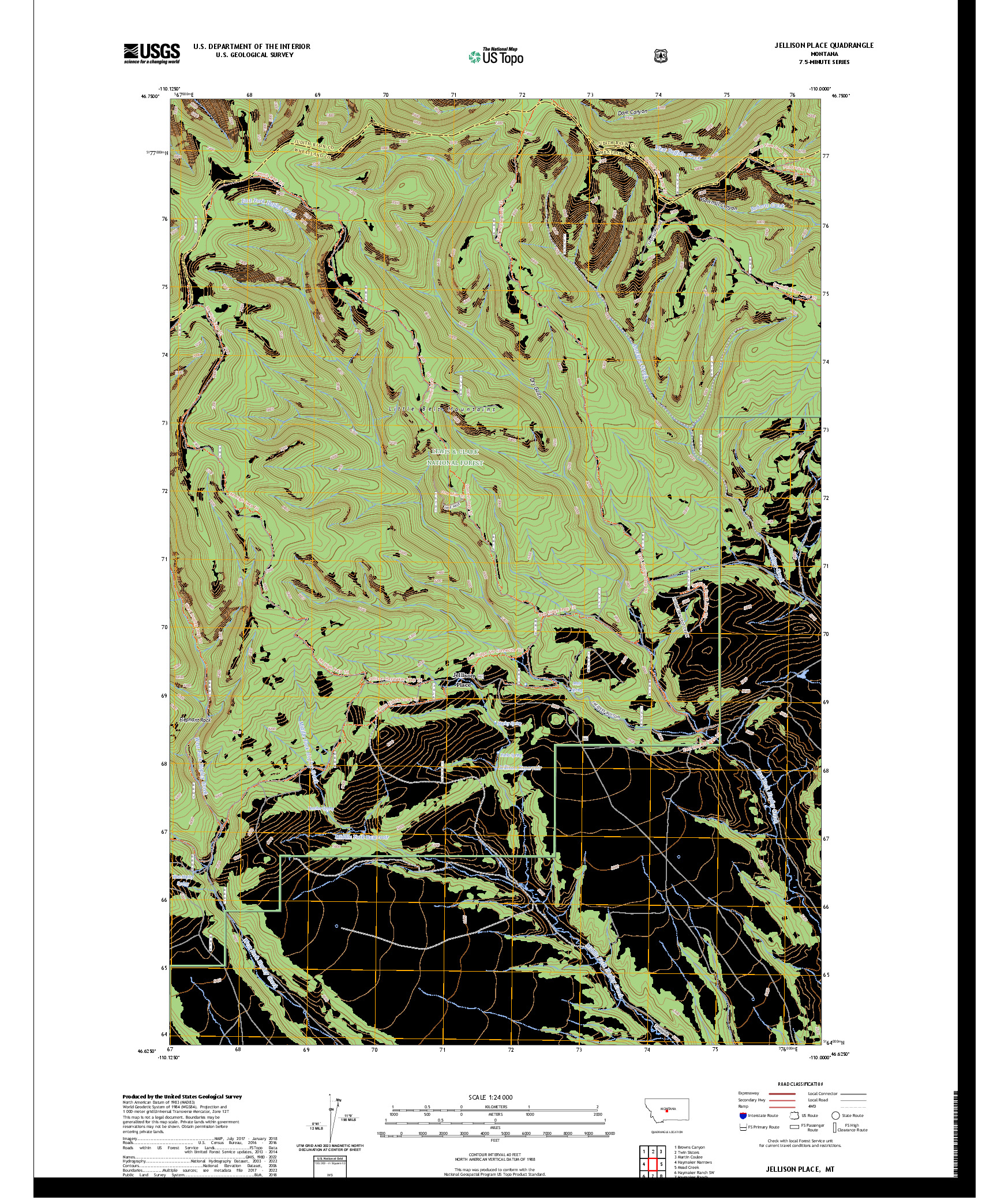 US TOPO 7.5-MINUTE MAP FOR JELLISON PLACE, MT