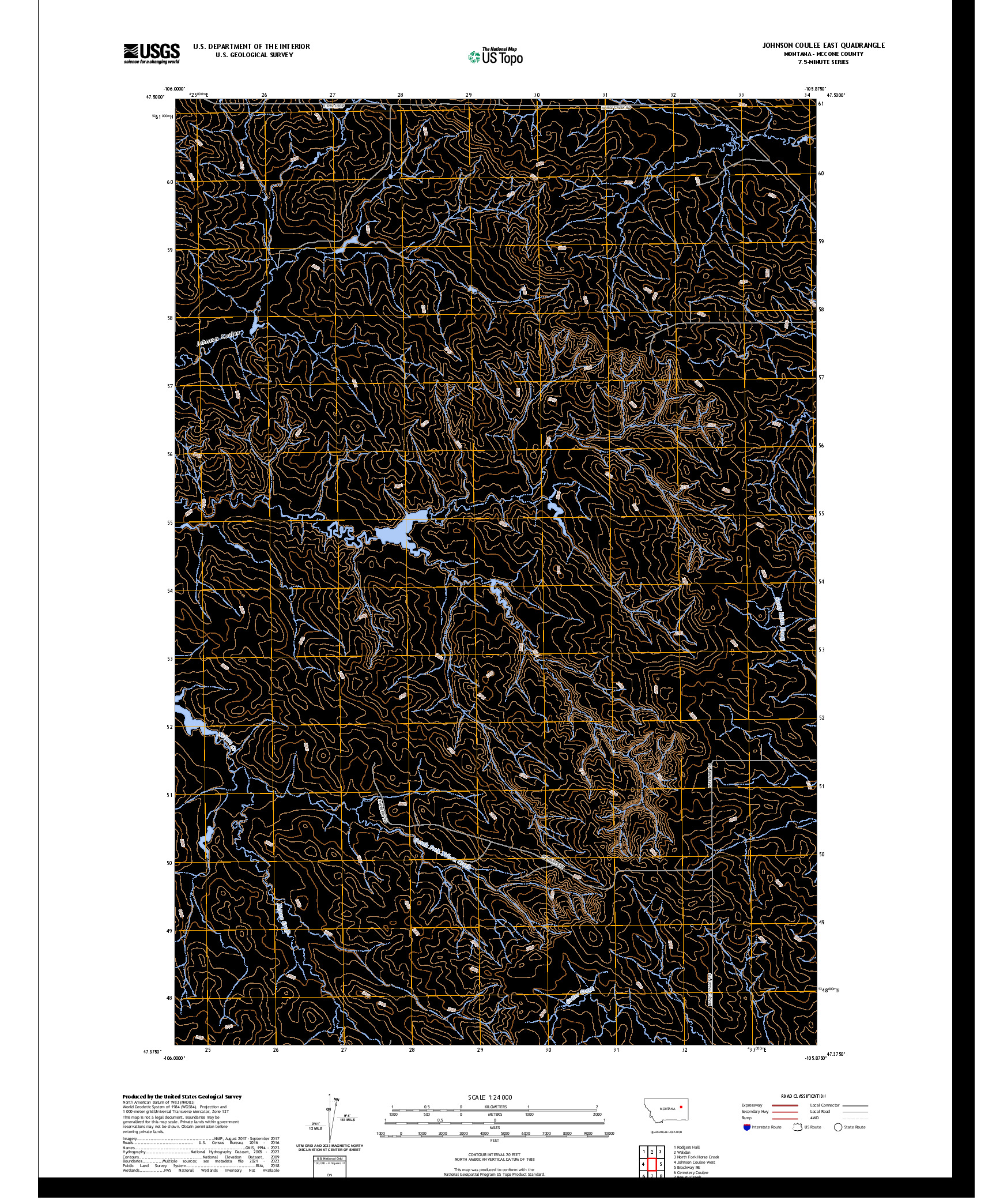 US TOPO 7.5-MINUTE MAP FOR JOHNSON COULEE EAST, MT