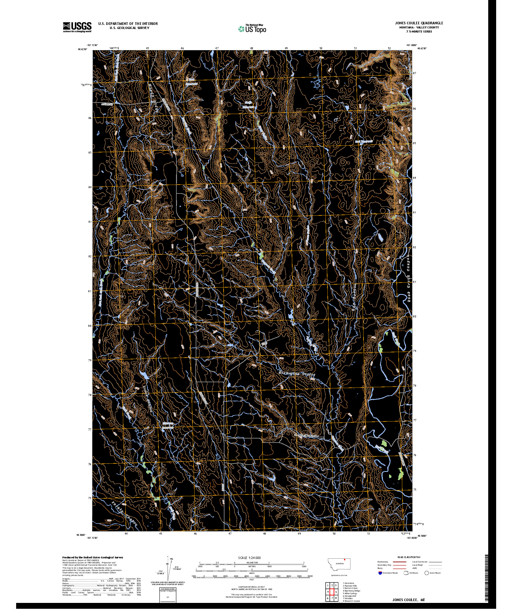 US TOPO 7.5-MINUTE MAP FOR JONES COULEE, MT