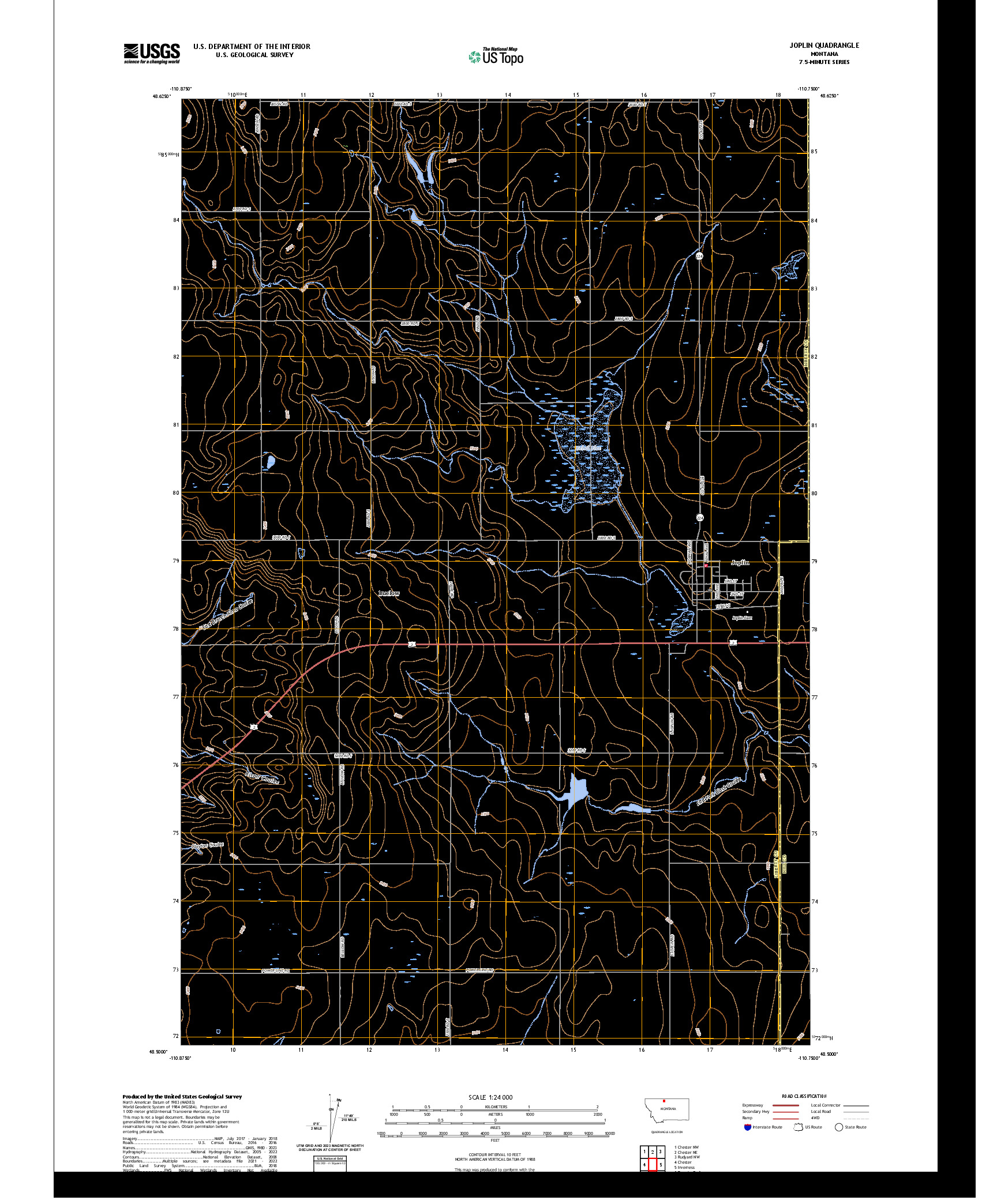 US TOPO 7.5-MINUTE MAP FOR JOPLIN, MT