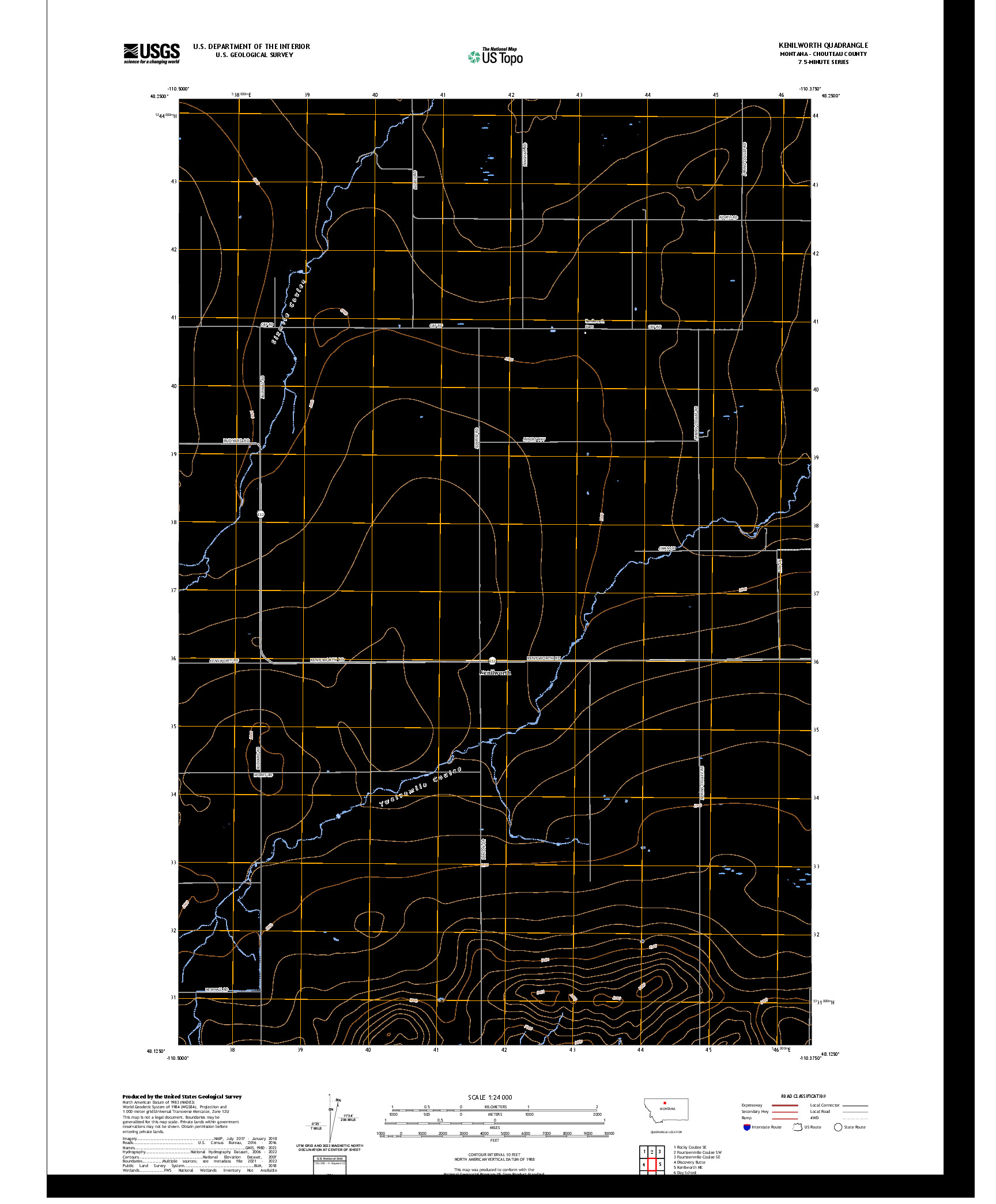 US TOPO 7.5-MINUTE MAP FOR KENILWORTH, MT