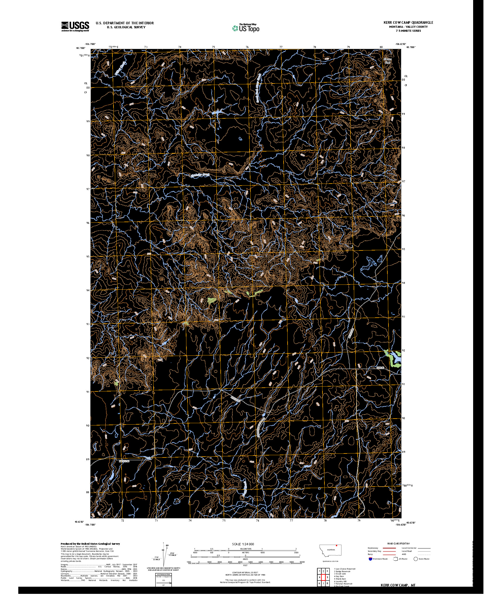 US TOPO 7.5-MINUTE MAP FOR KERR COW CAMP, MT