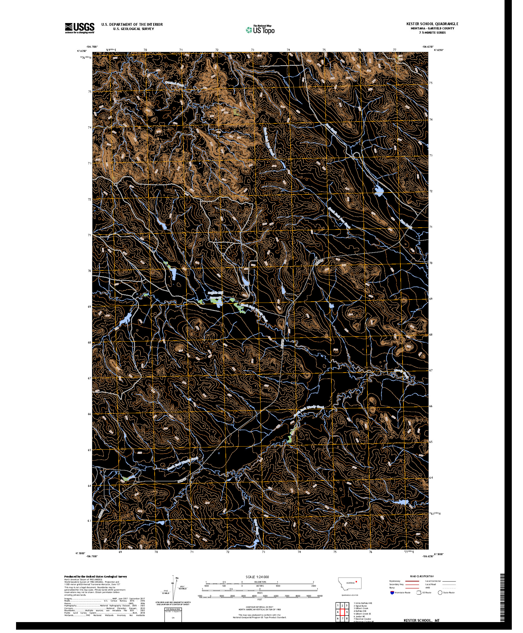 US TOPO 7.5-MINUTE MAP FOR KESTER SCHOOL, MT