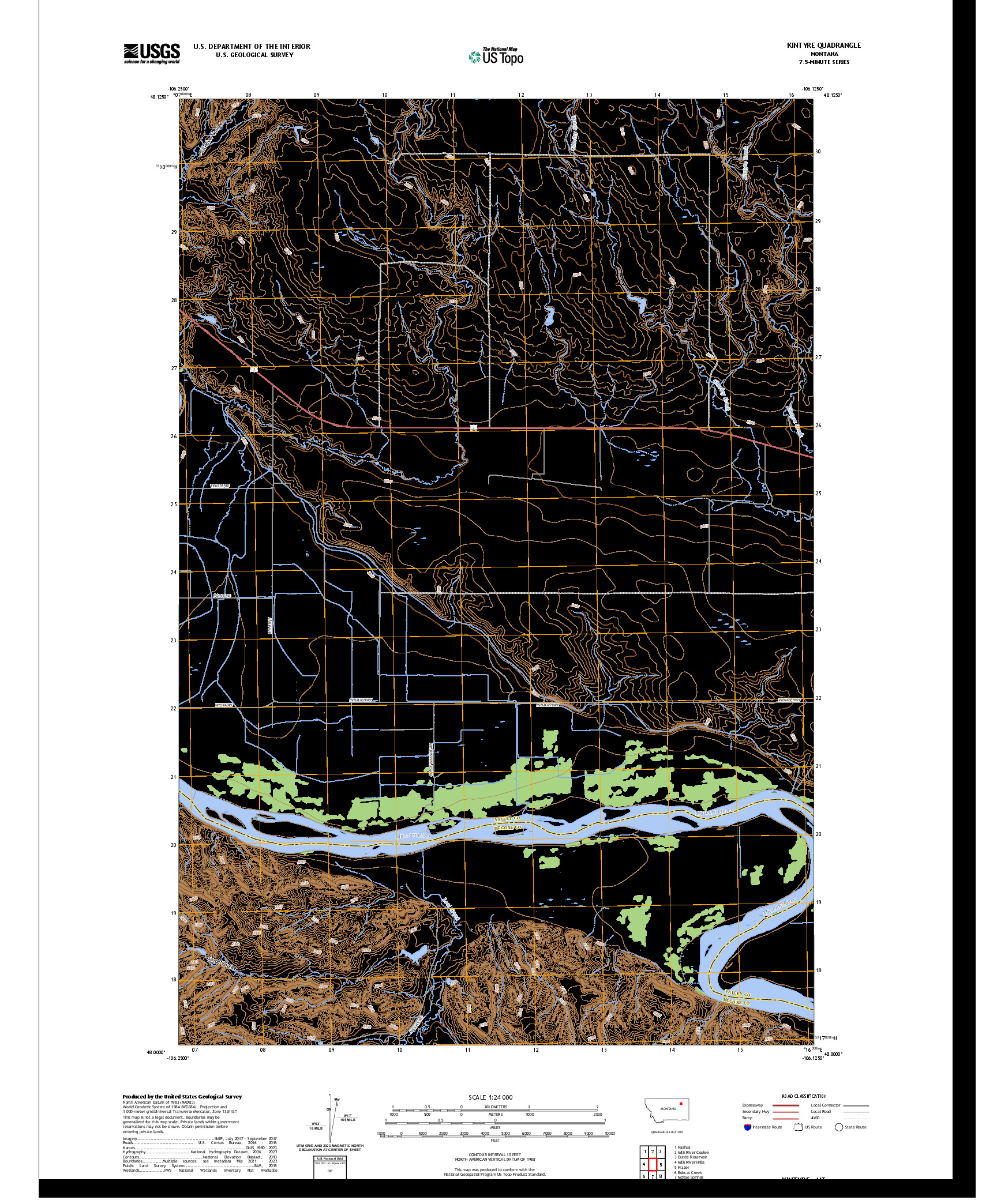US TOPO 7.5-MINUTE MAP FOR KINTYRE, MT