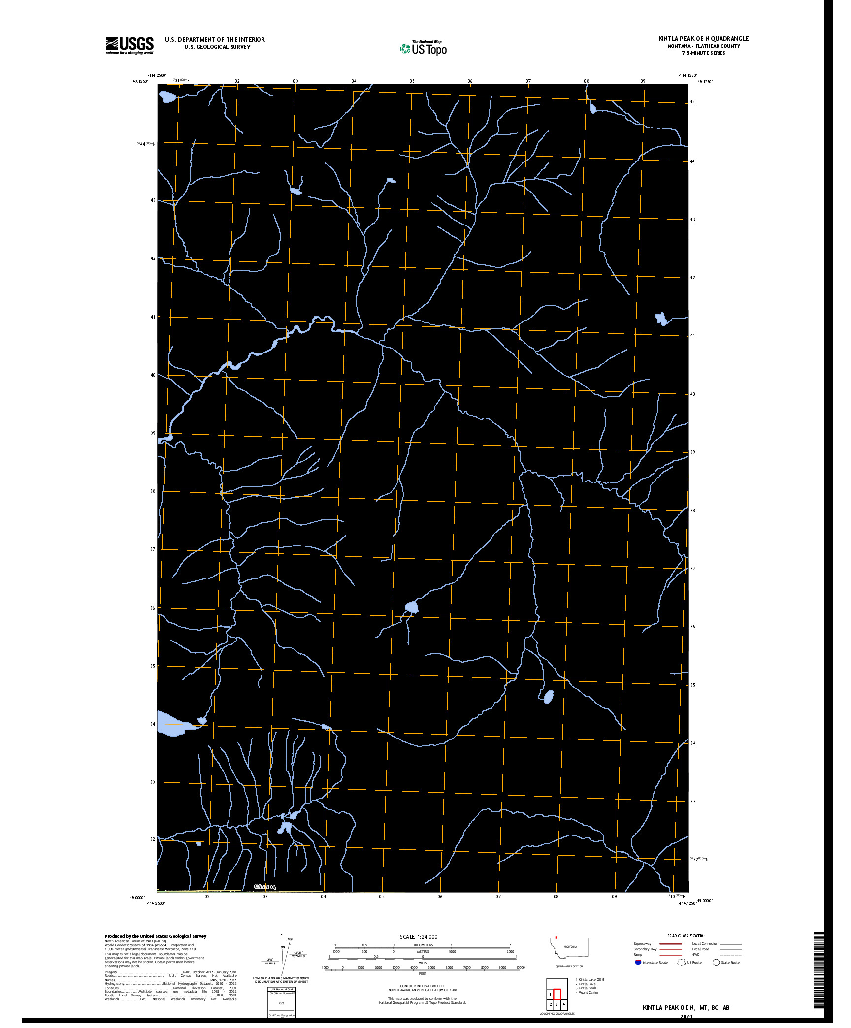 US TOPO 7.5-MINUTE MAP FOR KINTLA PEAK OE N, MT,BC,AB