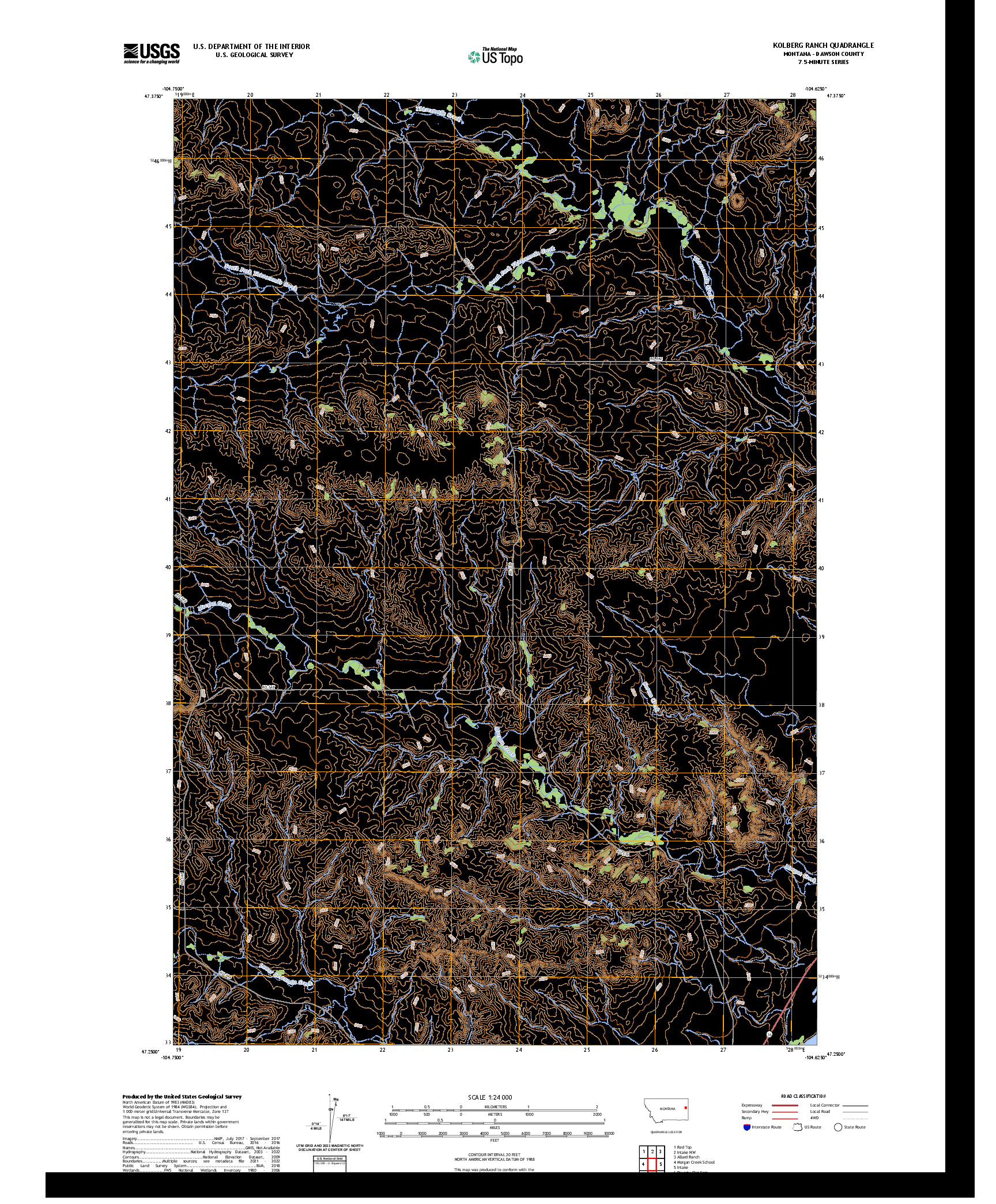 US TOPO 7.5-MINUTE MAP FOR KOLBERG RANCH, MT