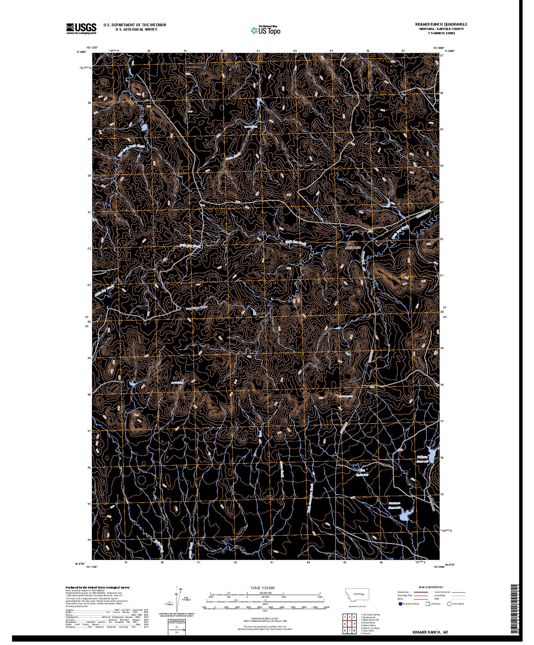 US TOPO 7.5-MINUTE MAP FOR KRAMER RANCH, MT